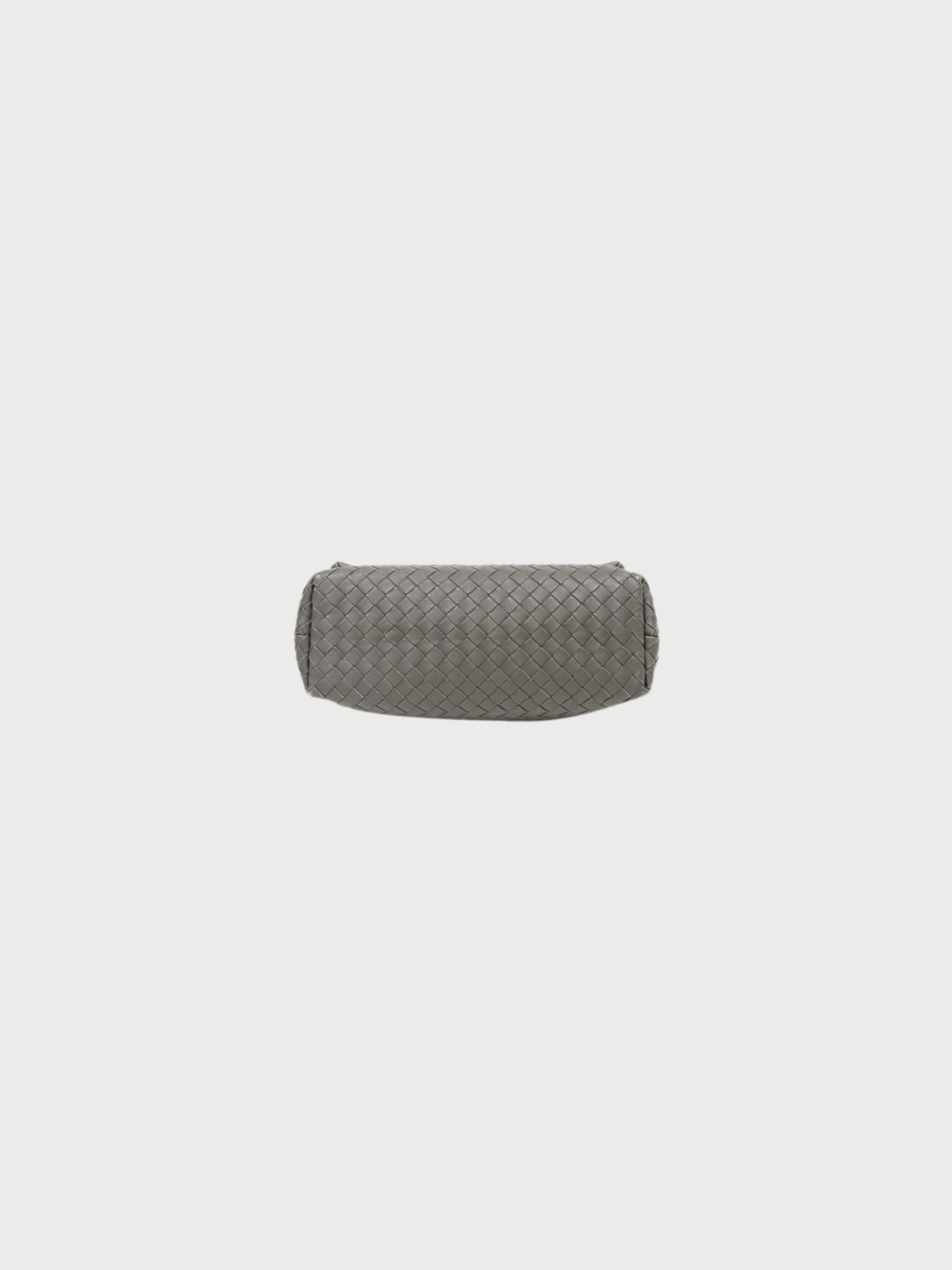 Bottega Veneta 2010s Grey Leather Intrecciato Chain Shoulder Bag