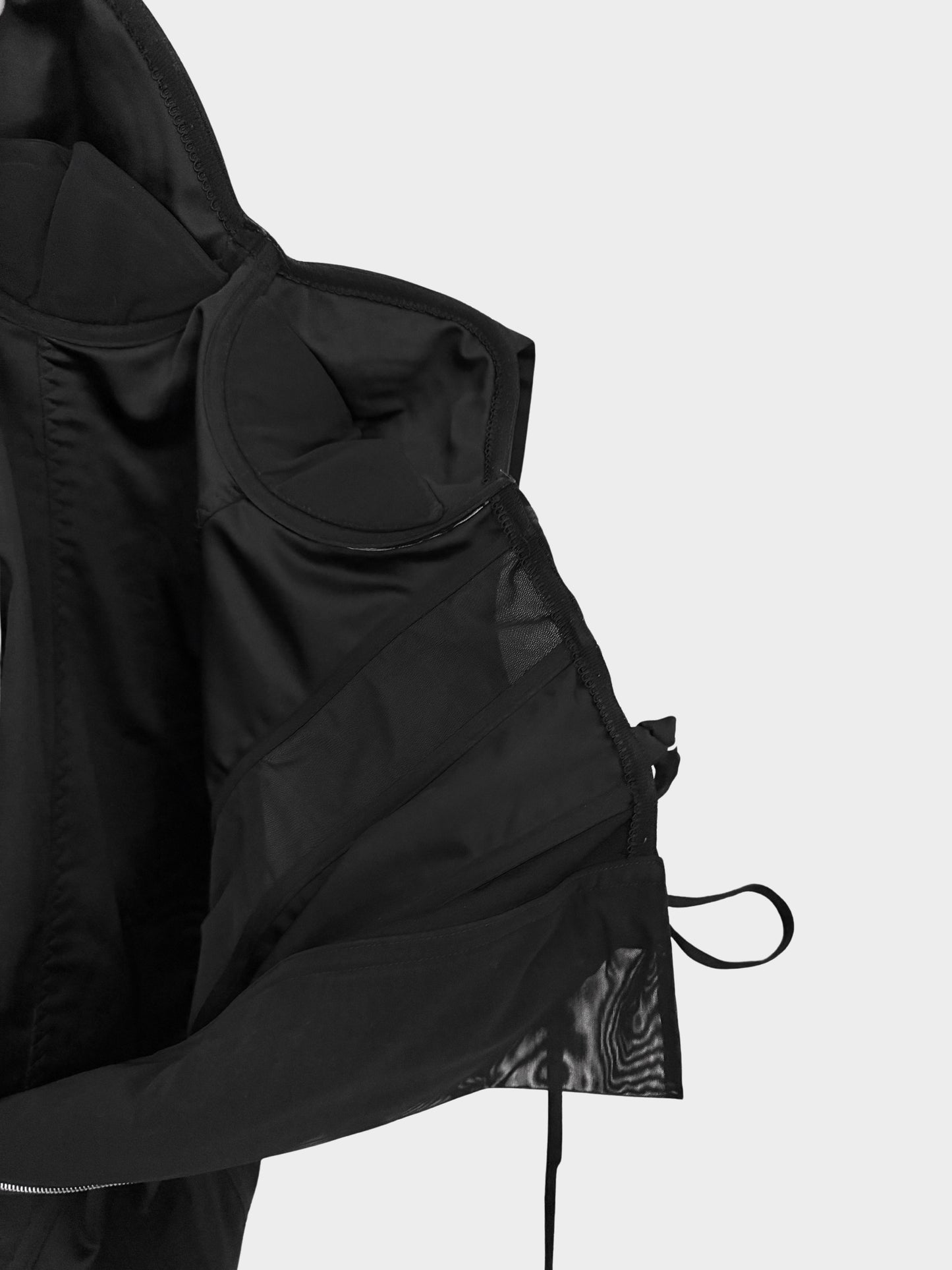 Jean Paul Gaultier 2023 Black Iconic Corset Cone Dress