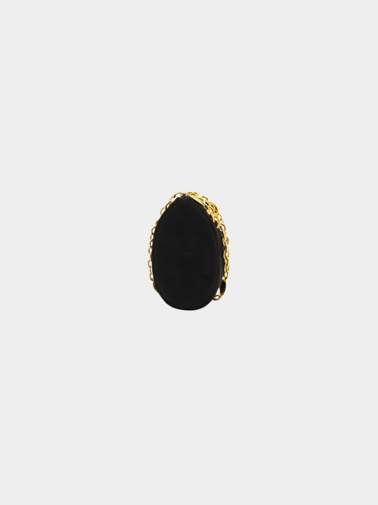 Christian Dior 2000s Black CD Oval Chain Suede Shoulder Bag