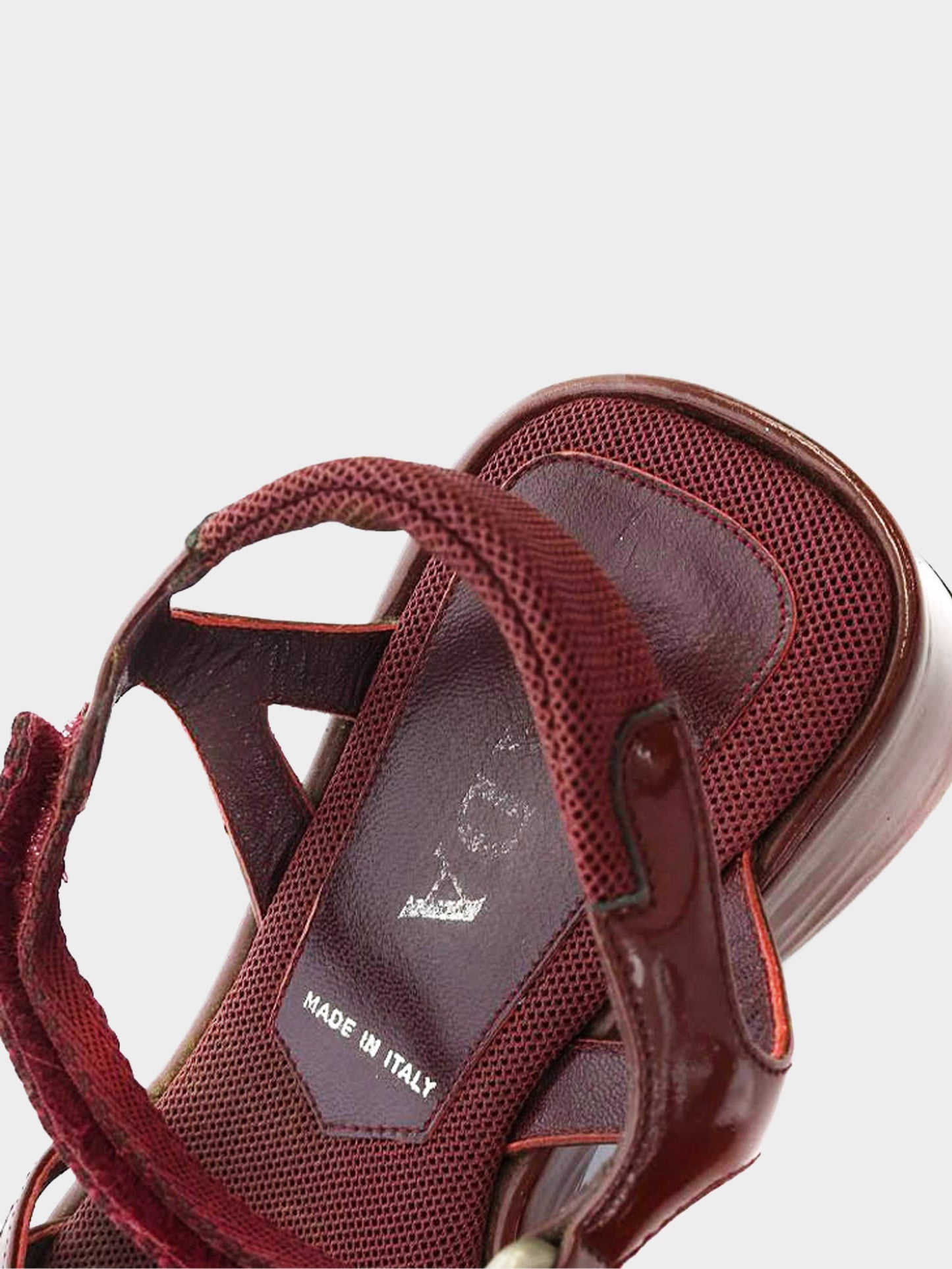 Prada Late 1990s Bordeaux Platform Sandals