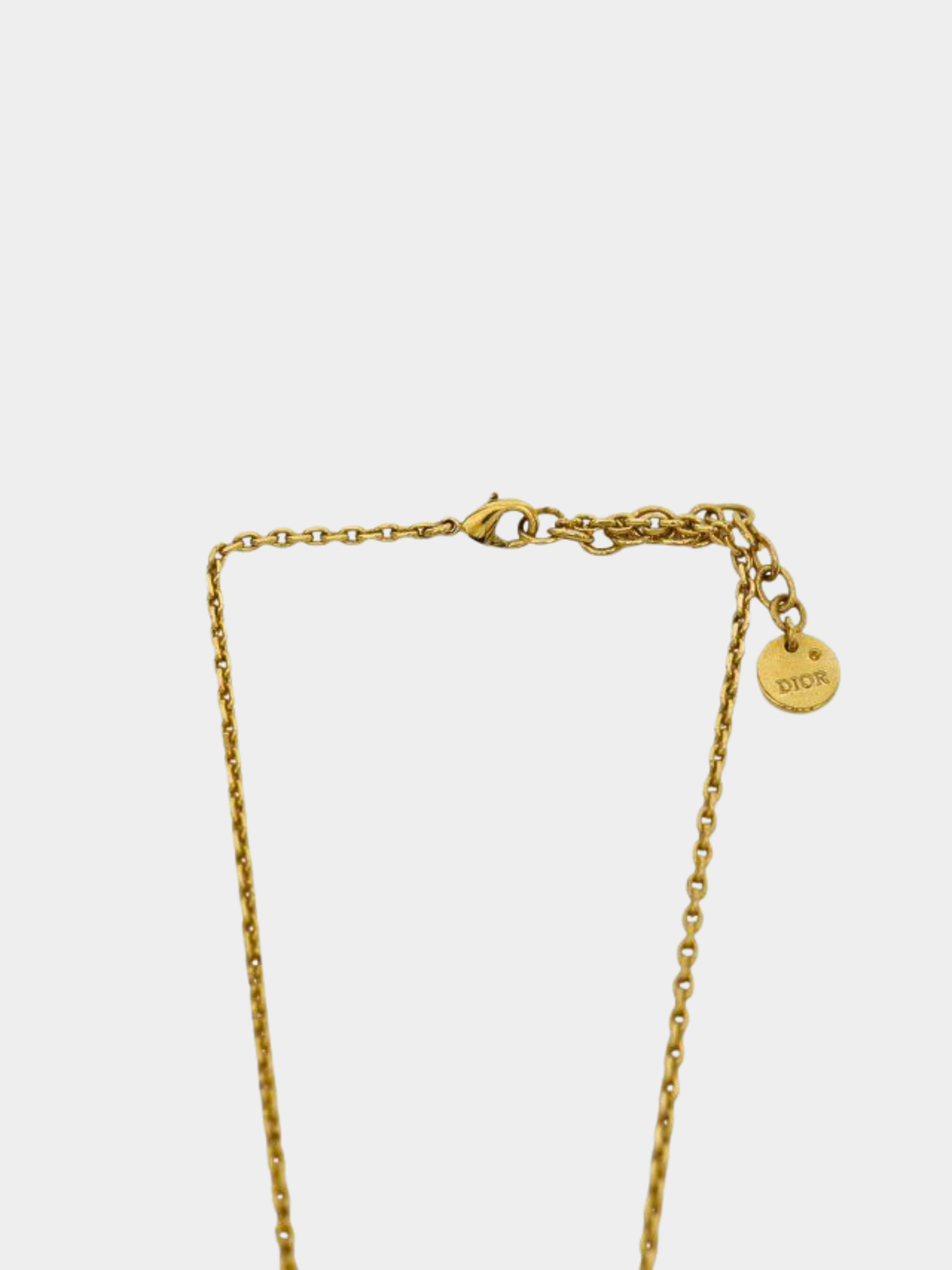 Christian Dior 2000s Gold CD Pearl Necklace