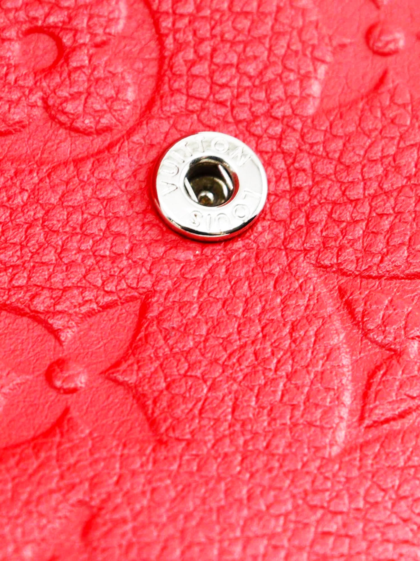 Louis Vuitton 2016 Red Monogram Caviar Leather Tri-fold Wallet