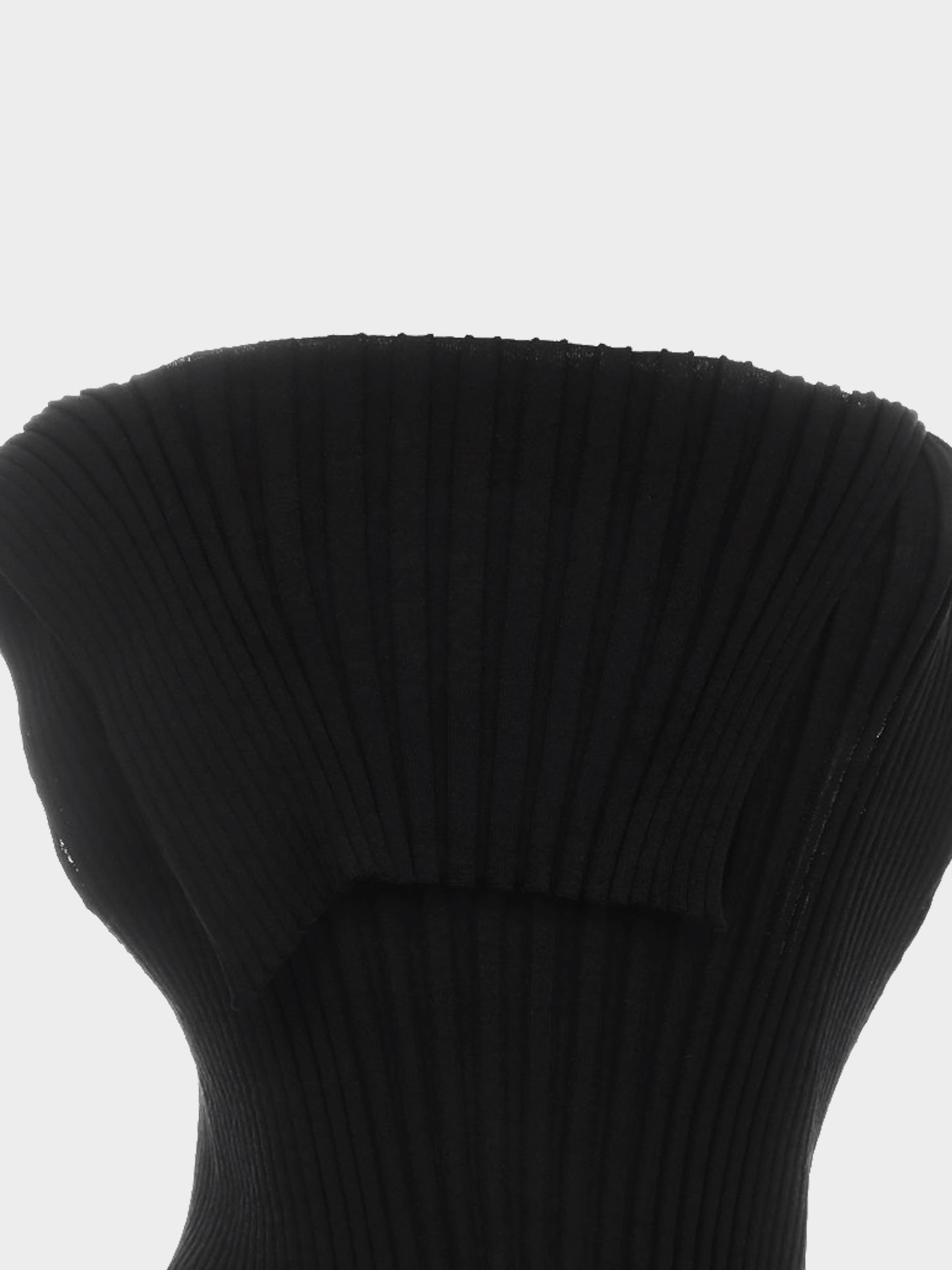 Issey Miyake FW 2024 Black Ribbed Knit Long Dress