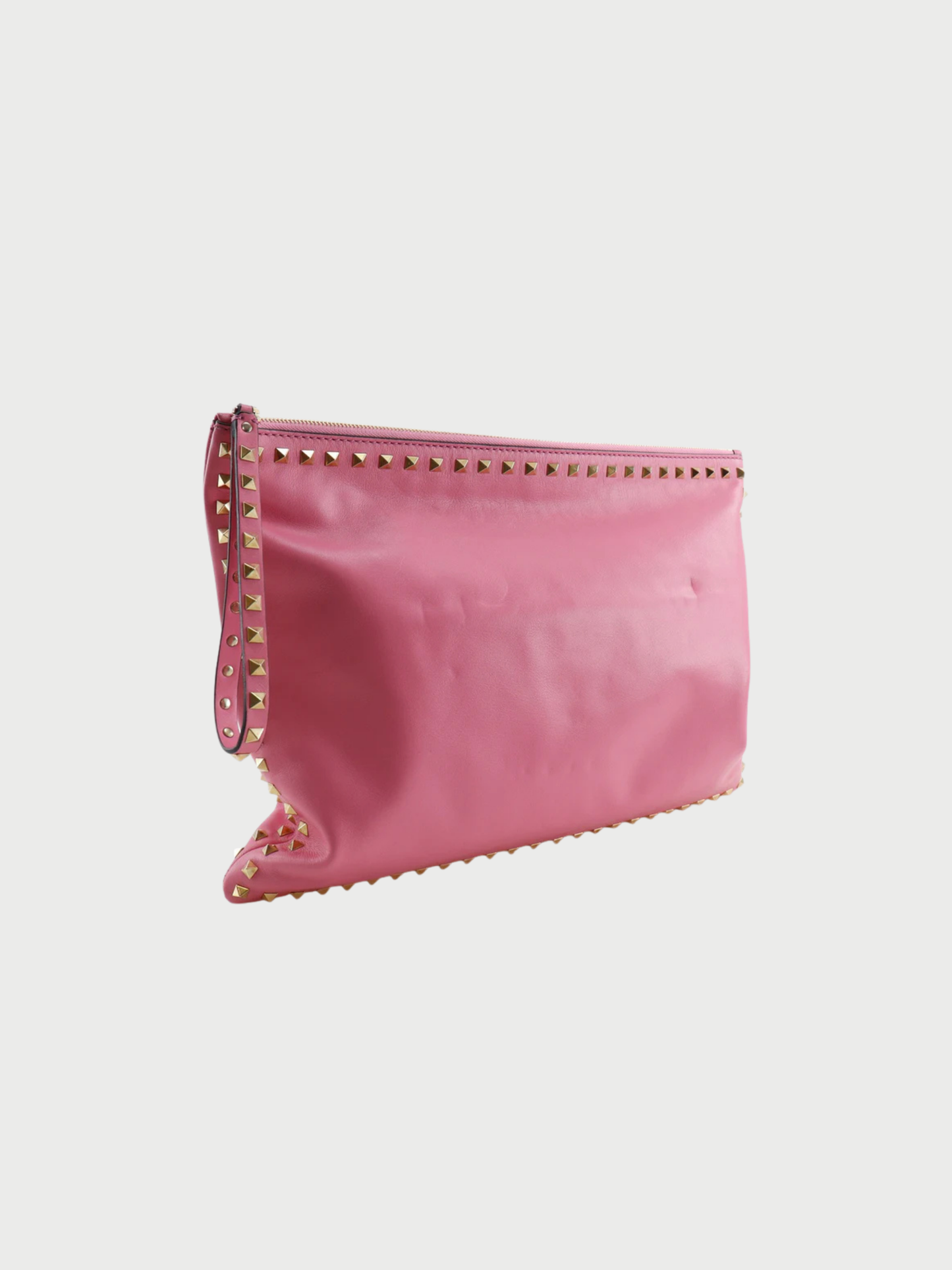 Valentino 2014 Raspberry Pink Leather Rockstud Clutch Bag