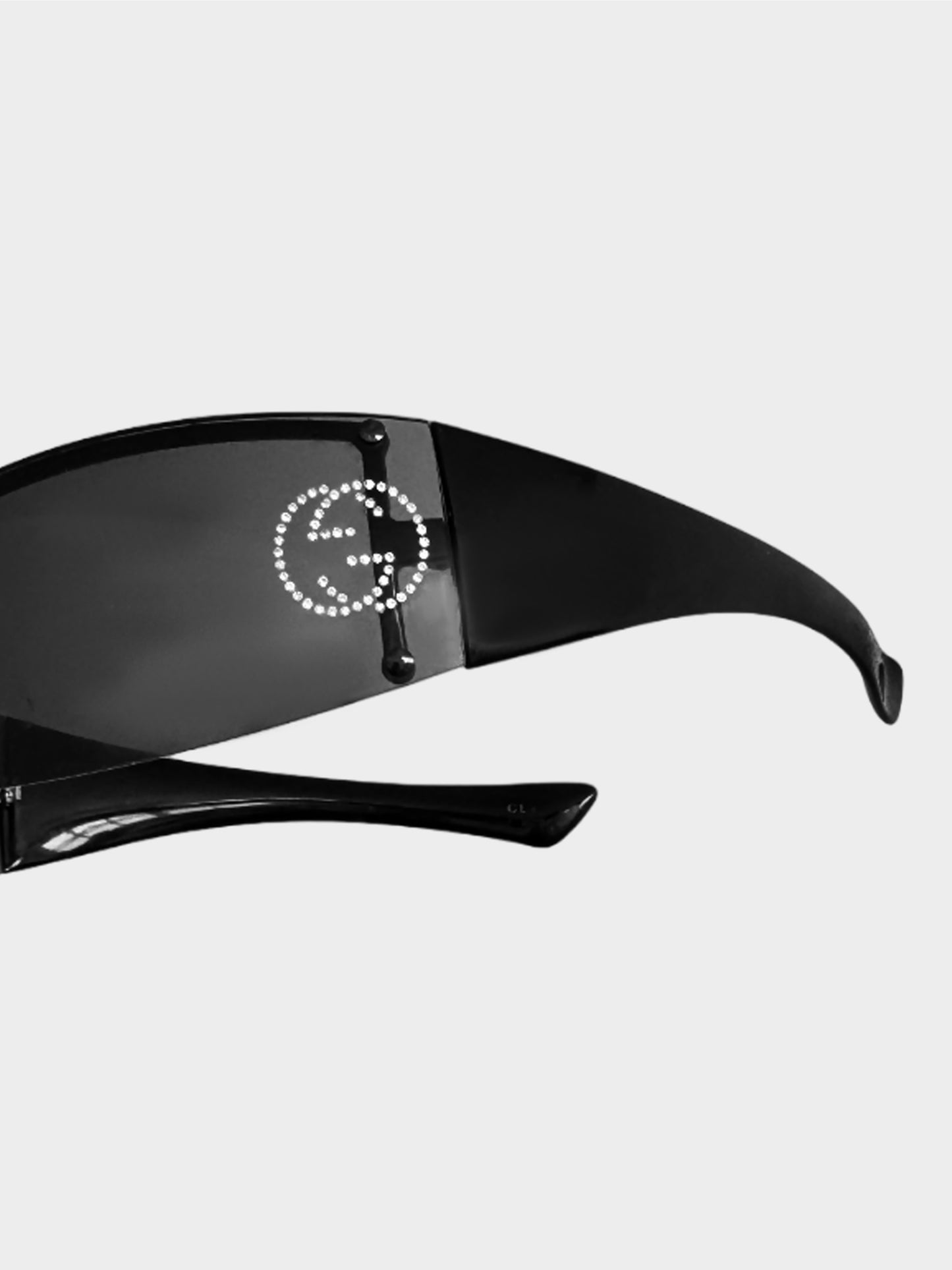 Gucci 2000s Black GG Rhinestone Sunglasses