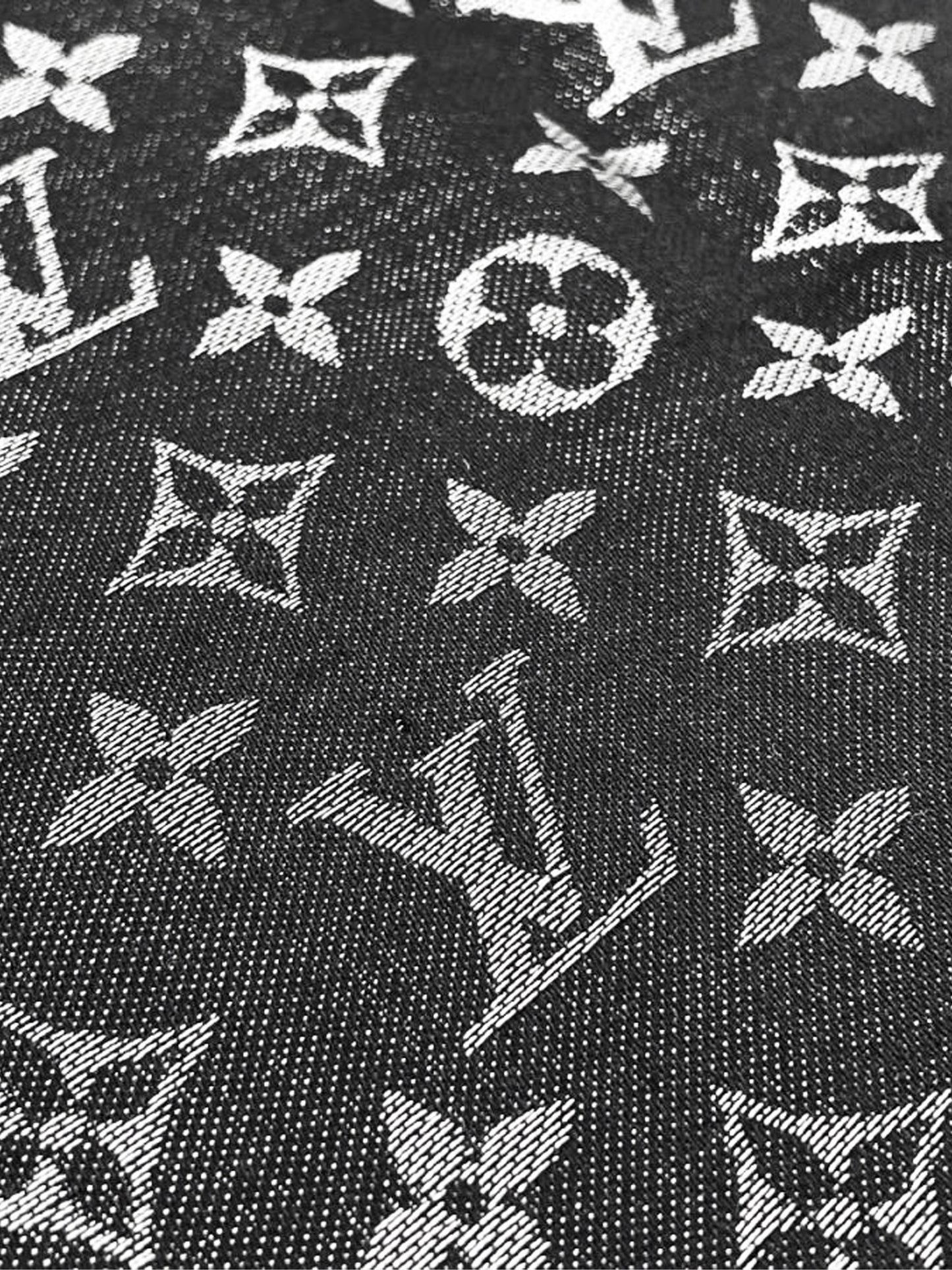 Louis Vuitton 2016 Black Monogram Shine Silk Shawl