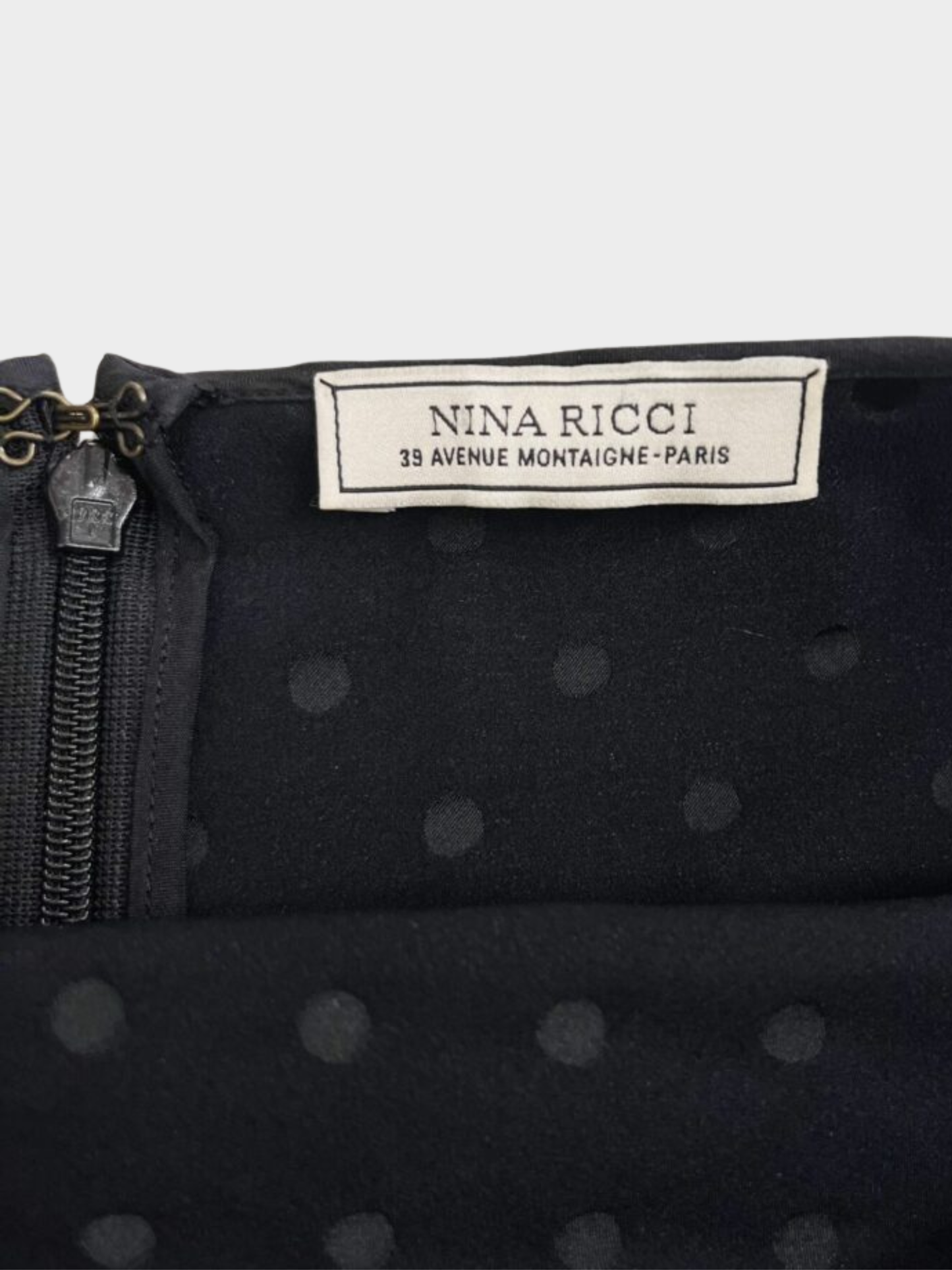 Nina Ricci 2010s Black Polka Dot Stretch Silk Cocktail Dress