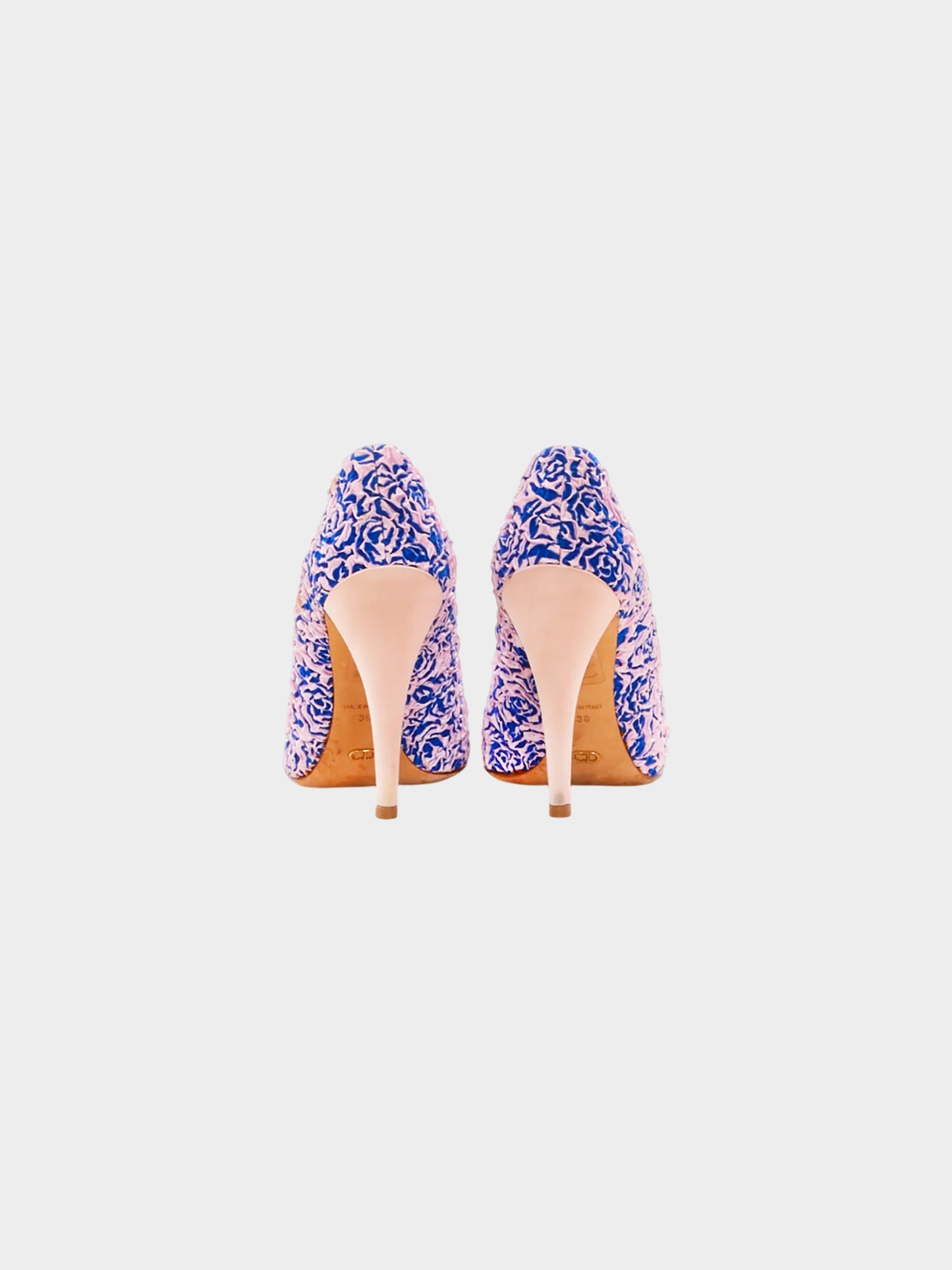 Christian Dior Early 2000s Pink and Blue Rosette Pumps
