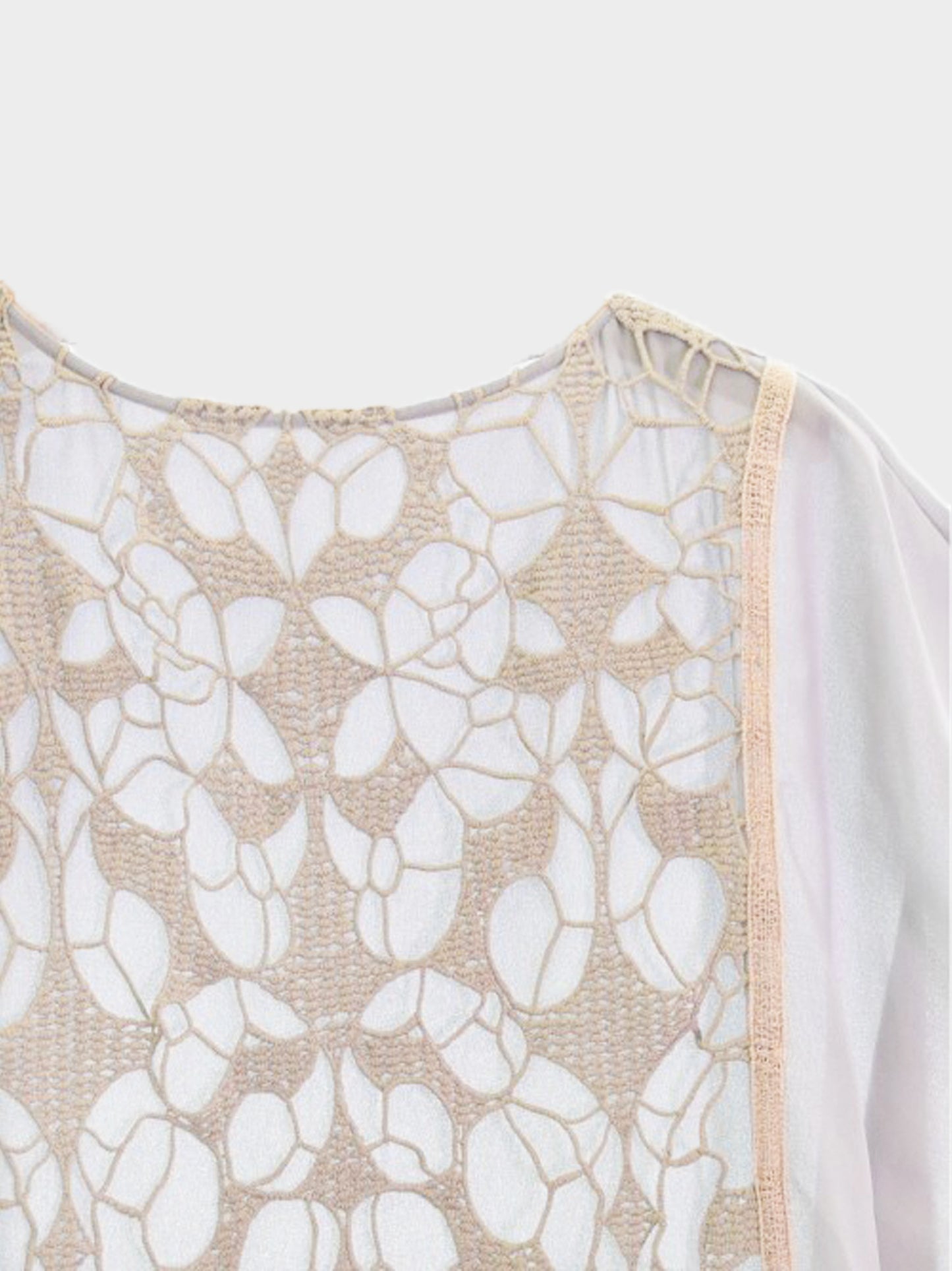 Chloé 2000s Grey and Beige Embroidered Dress