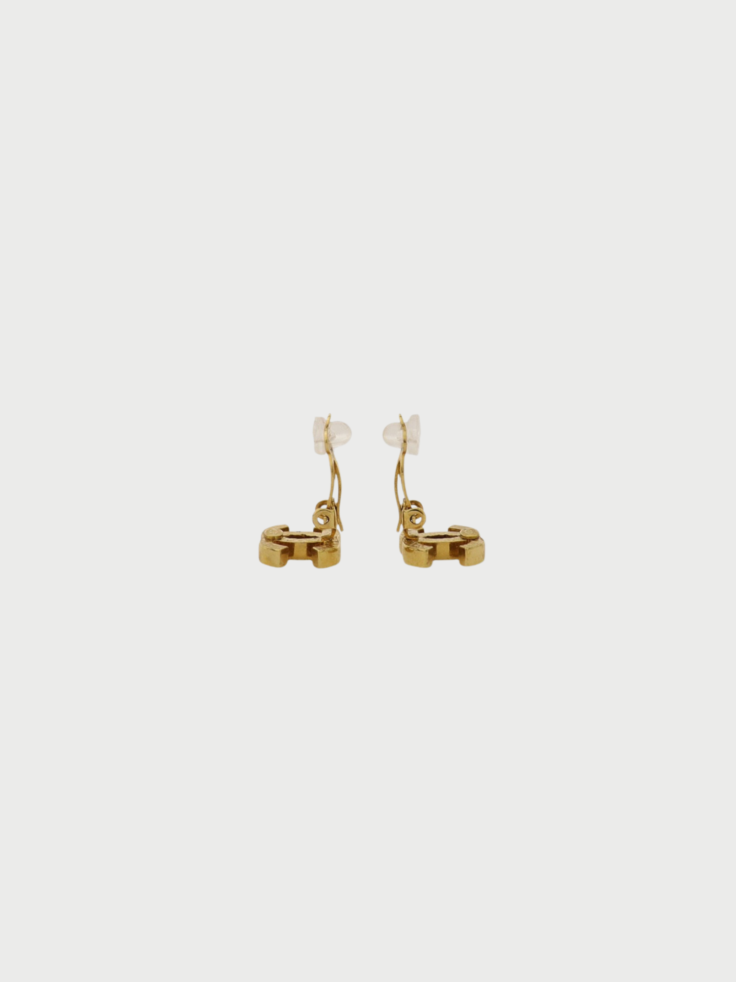 Chanel 2003 Gold Plated Metal COCO Earrings