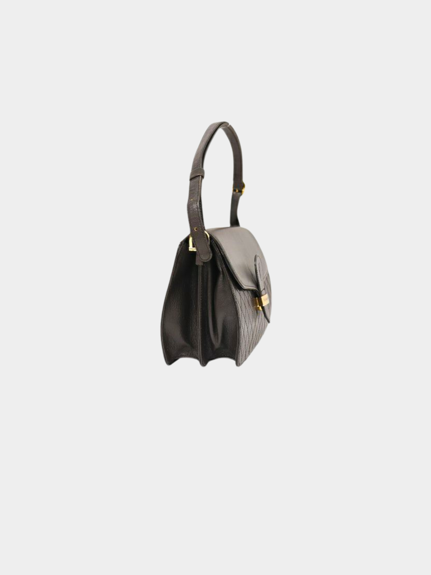 Yves Saint Laurent 2000s Black Matelassé Leather Shoulder Bag