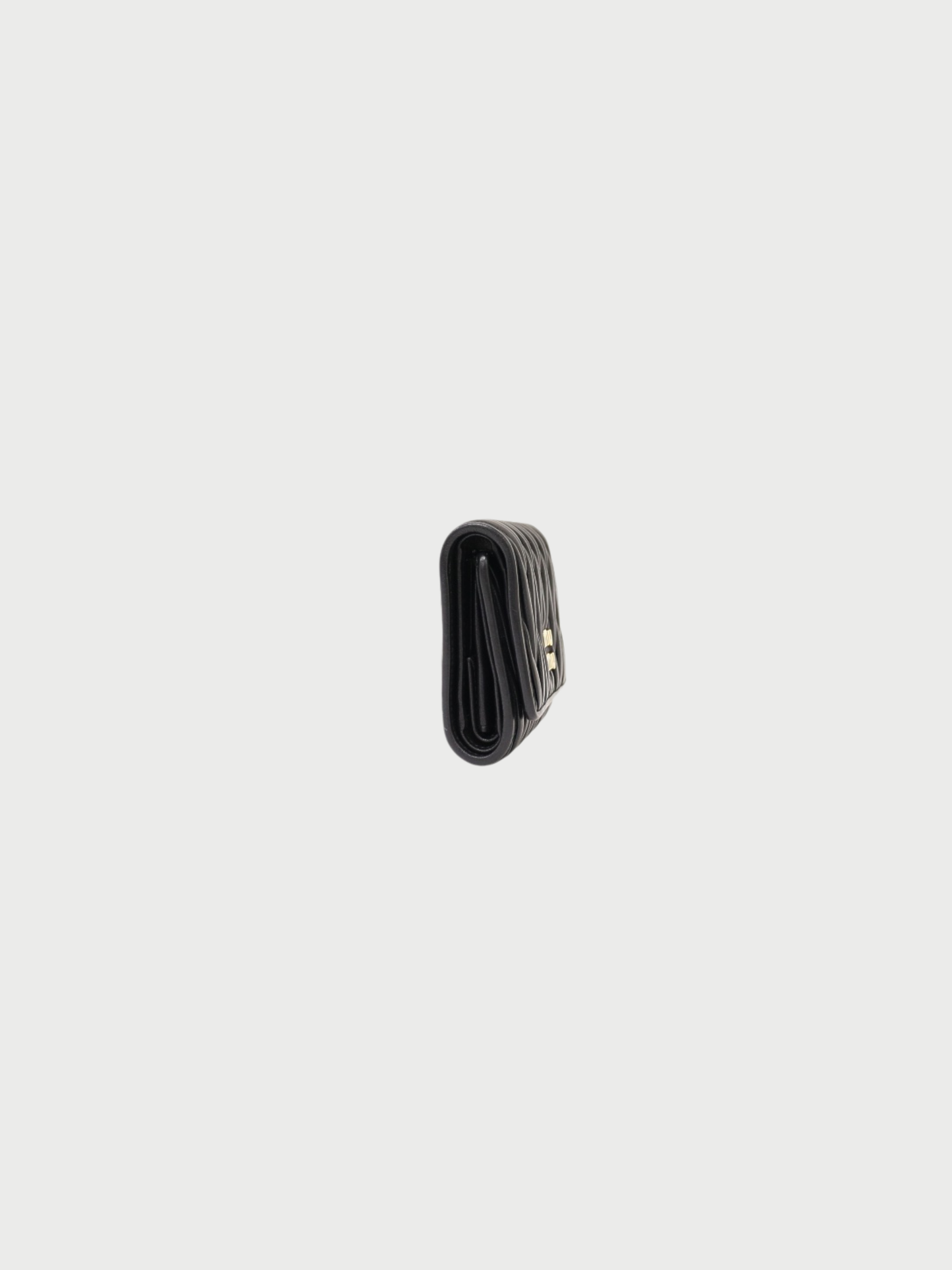Miu Miu 2020s Black Leather Matelassé Wallet