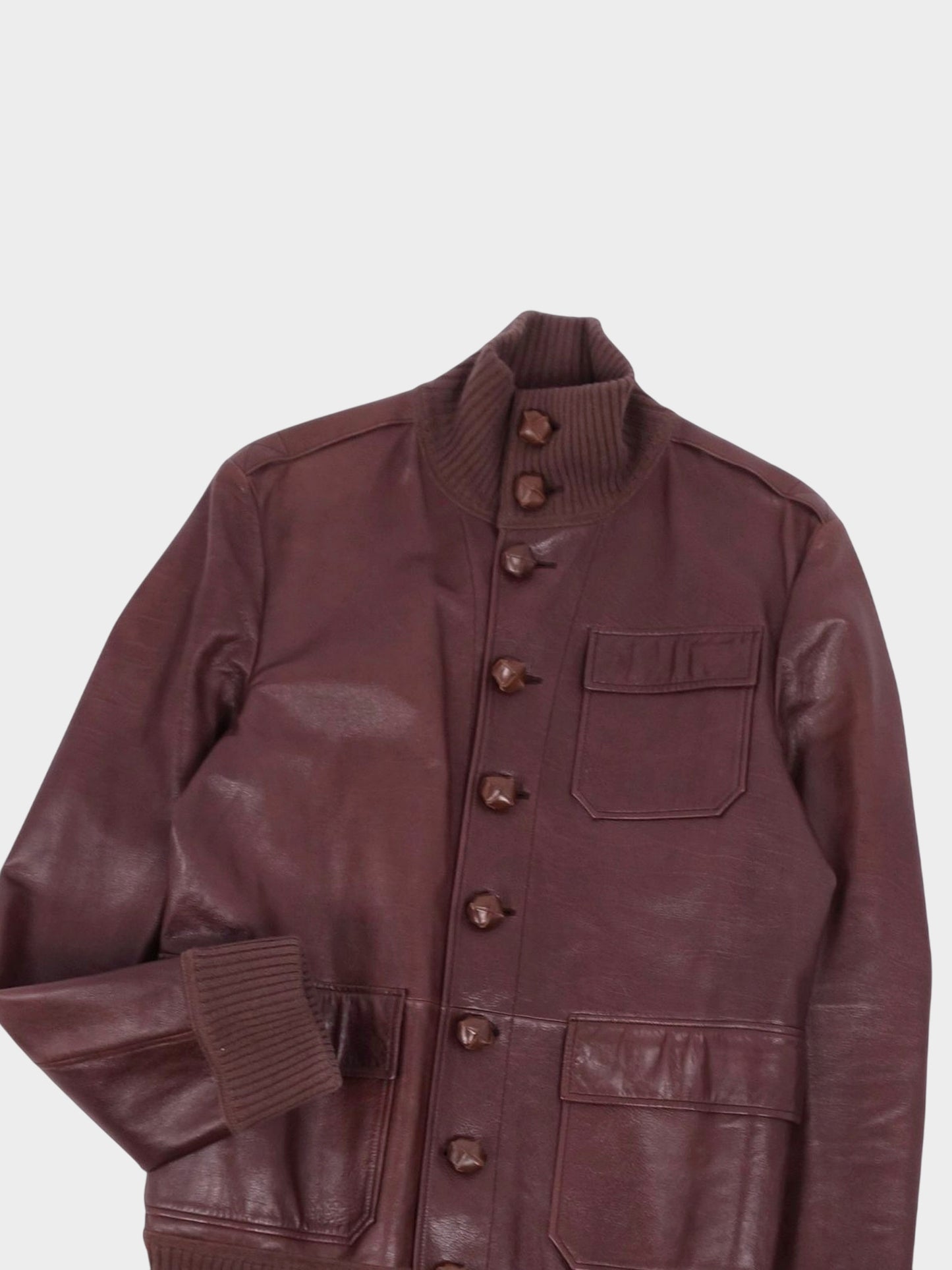 Bottega Veneta 1990s Brown Leather Jacket