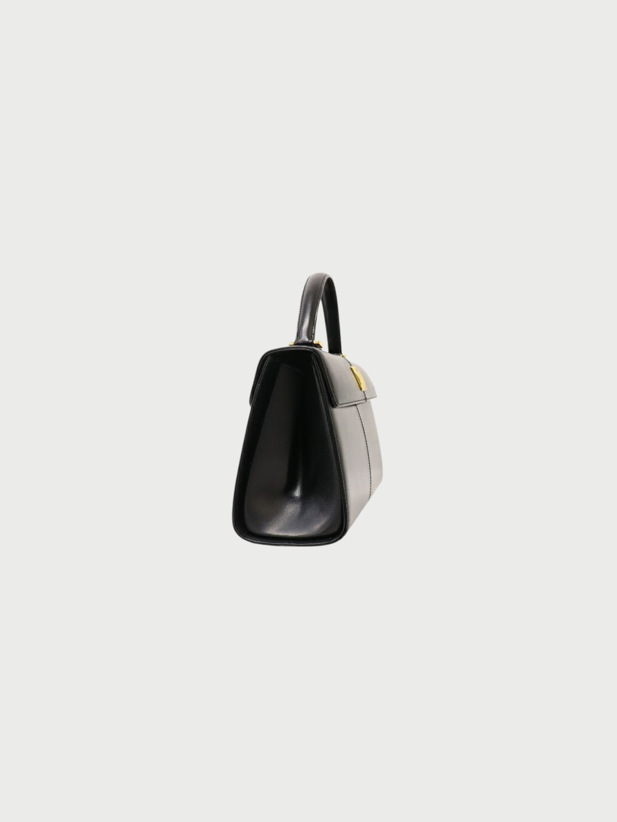 Yves Saint Laurent 2000s Black Leather Logo Hardware Handbag