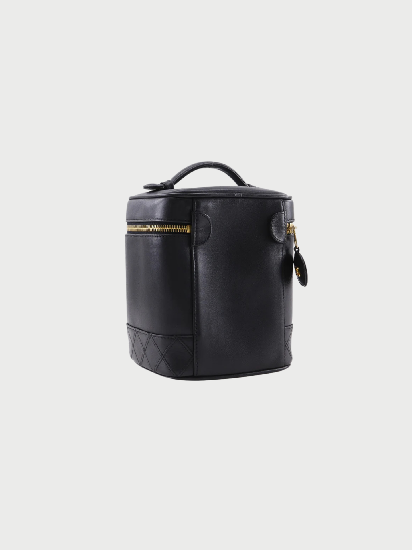 Chanel 1990s Black Calfskin Leather Vanity Bag