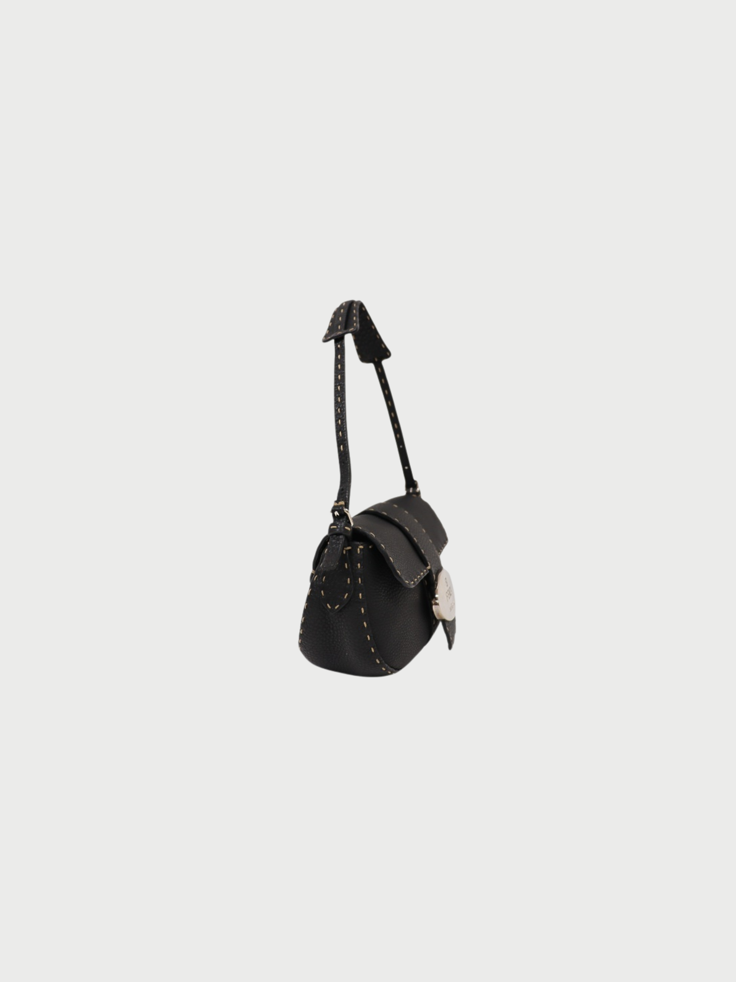 Fendi 2000s Black Selleria Leather One-Shoulder Bag