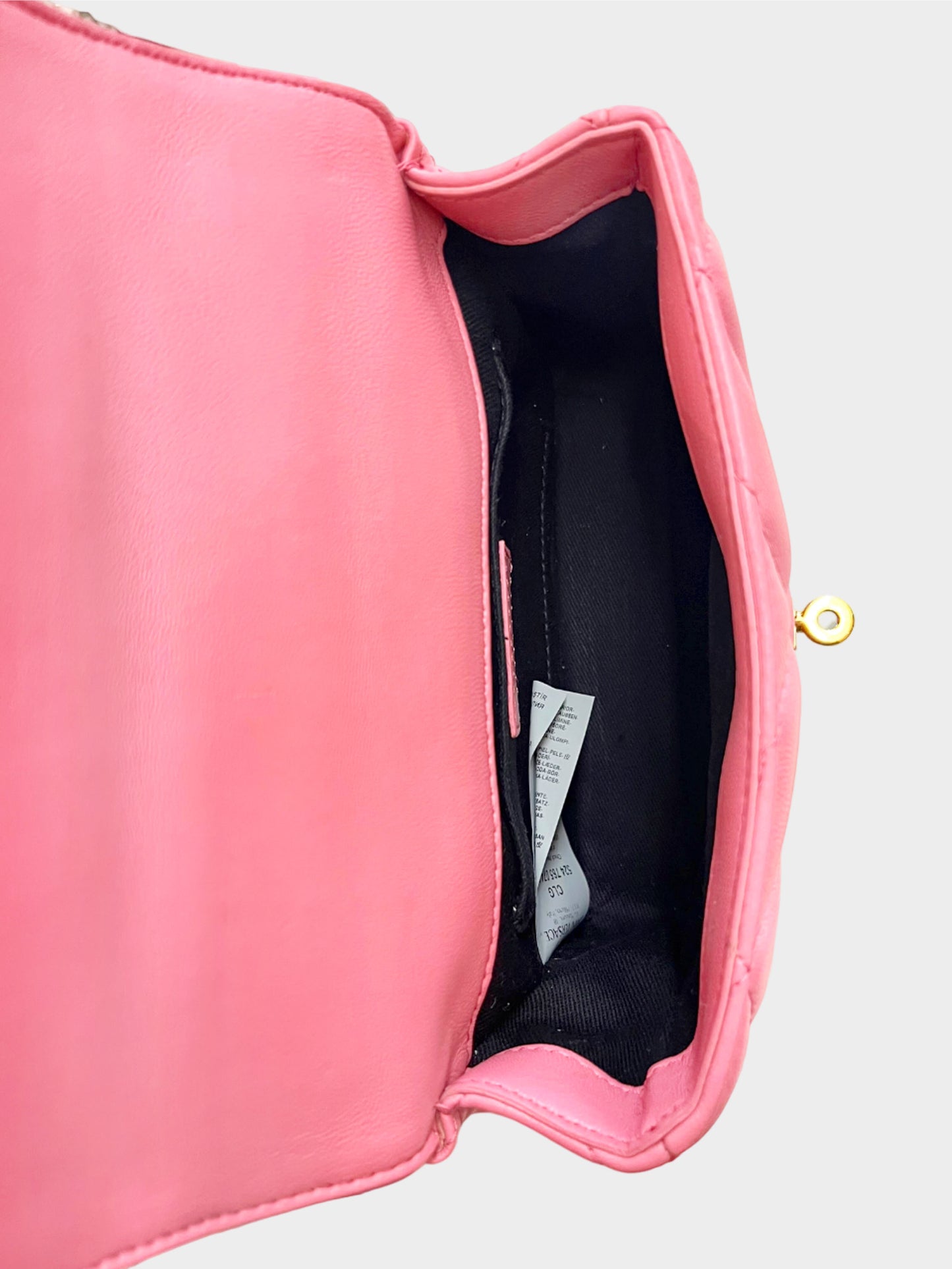 Versace 2010s Pink Quilted Leather Medusa Flap Bag