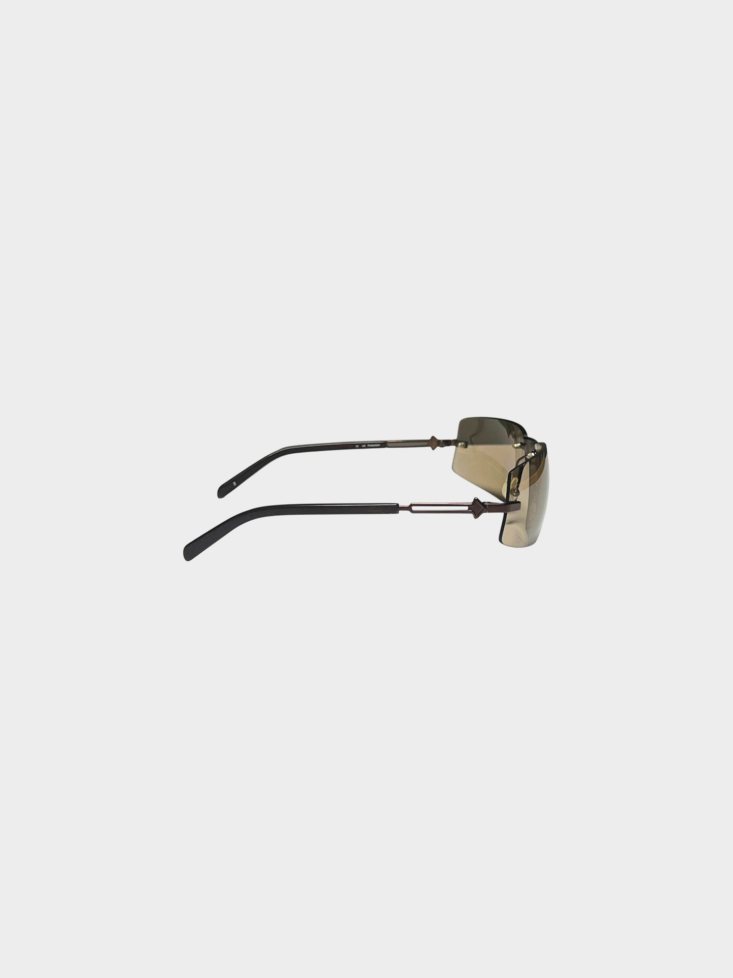 Jean Paul Gaultier 1990s Brown Rectangular Sunglasses