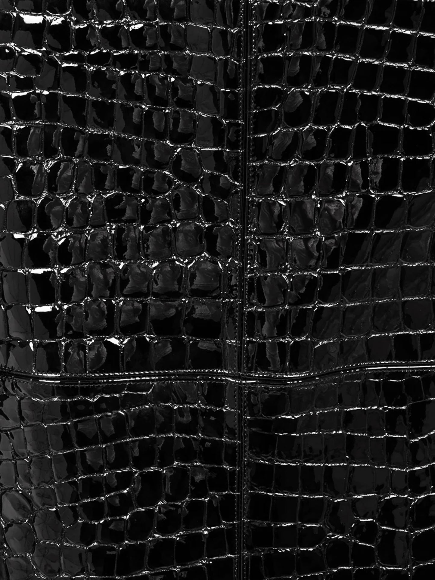 Azzedine Alaïa 2011 Black Crocodile-embossed Leather Skirt