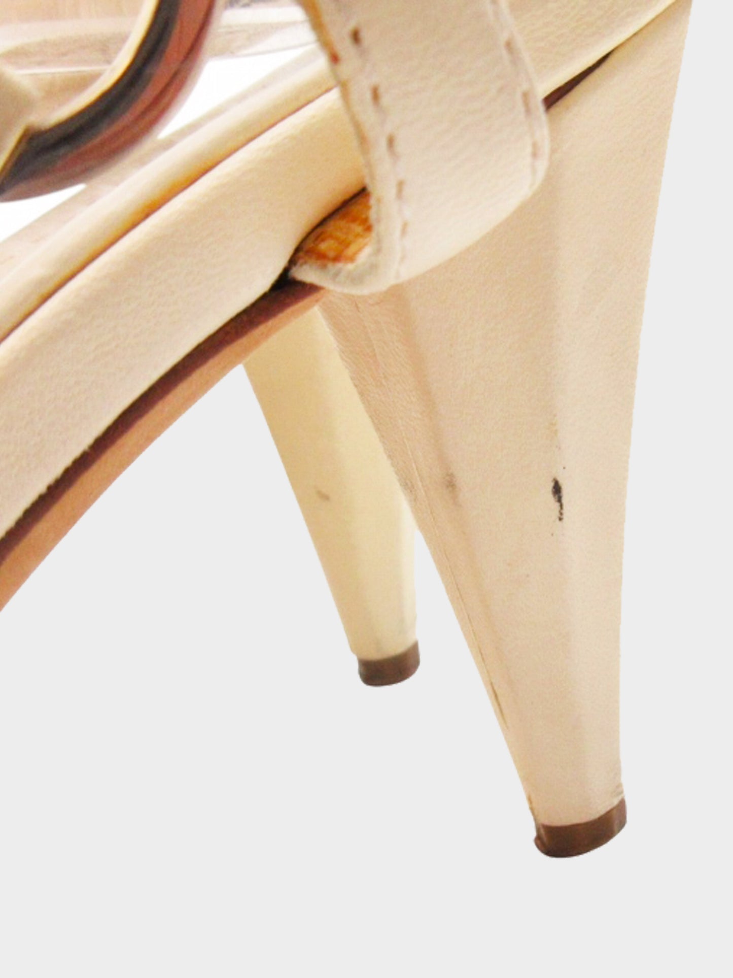 Chanel 2000s Beige Leather CC Studded Heels