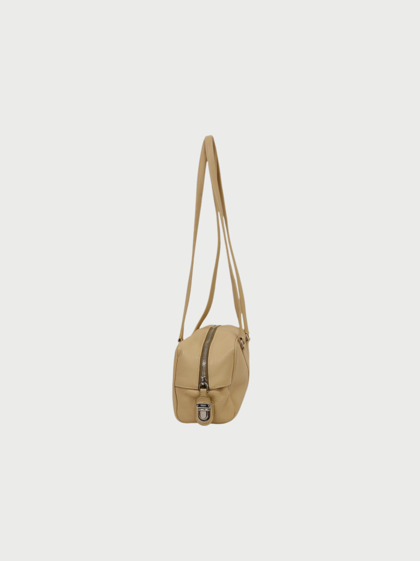 Prada 2020s Beige Leather Logo Shoulder Handbag