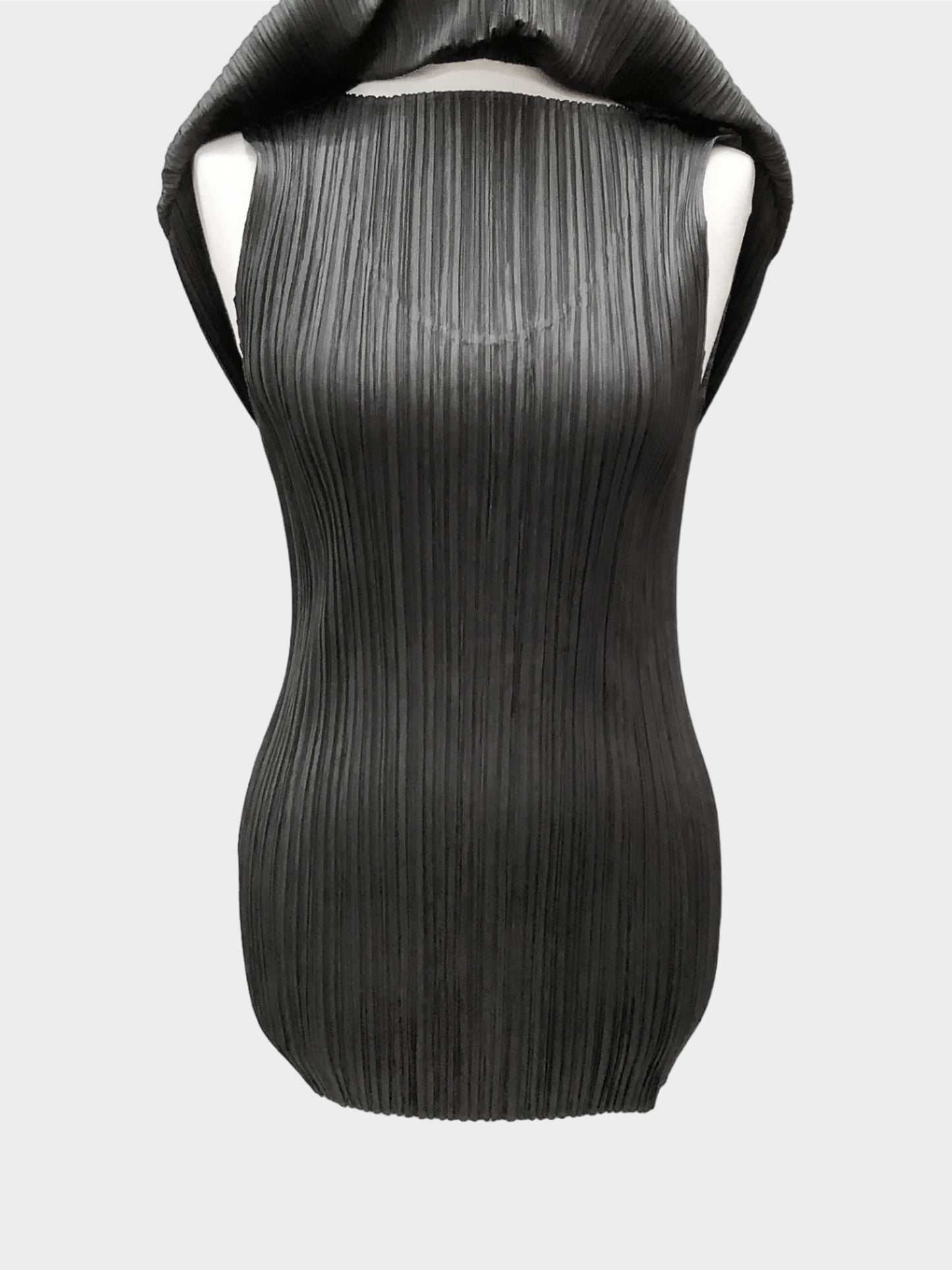 Issey Miyake Fall 2006 Pleats Please Dark Grey Top and Cloak Set