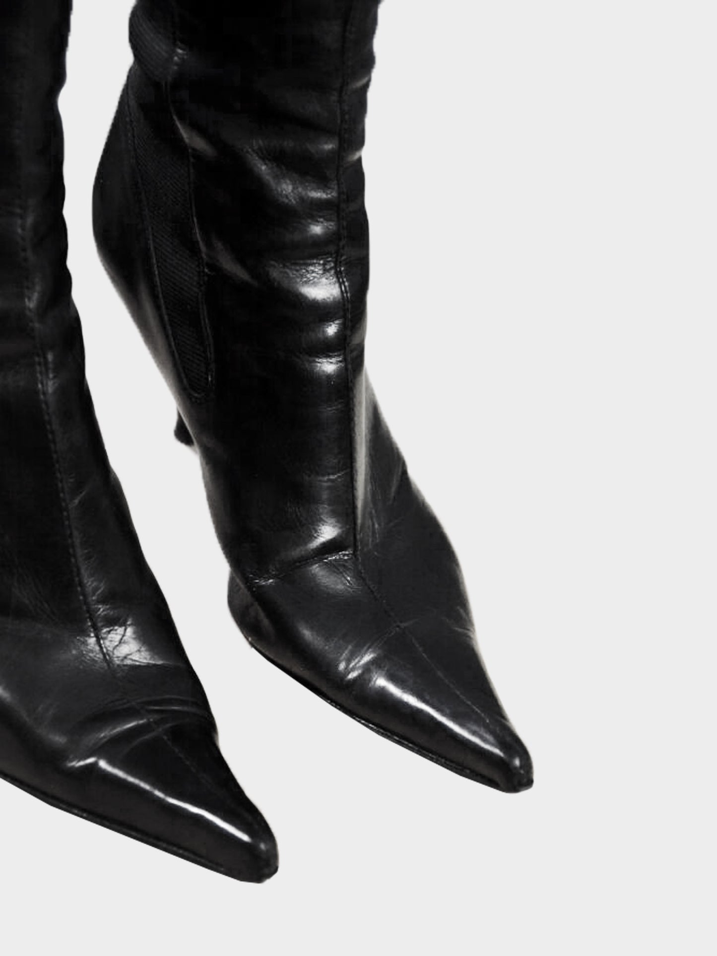 Yves Saint Laurent 2000s Rive Gauche Black Leather Boots