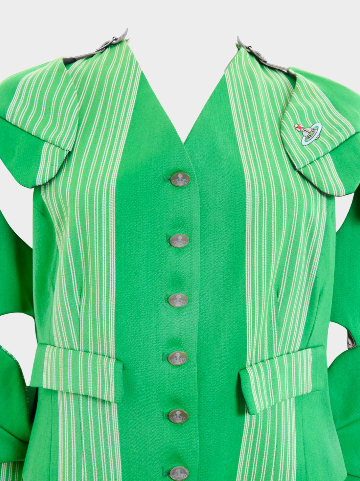 Vivienne Westwood FW 1988-1989 Rare ‘Time Machine’ Green Striped Armor Jacket