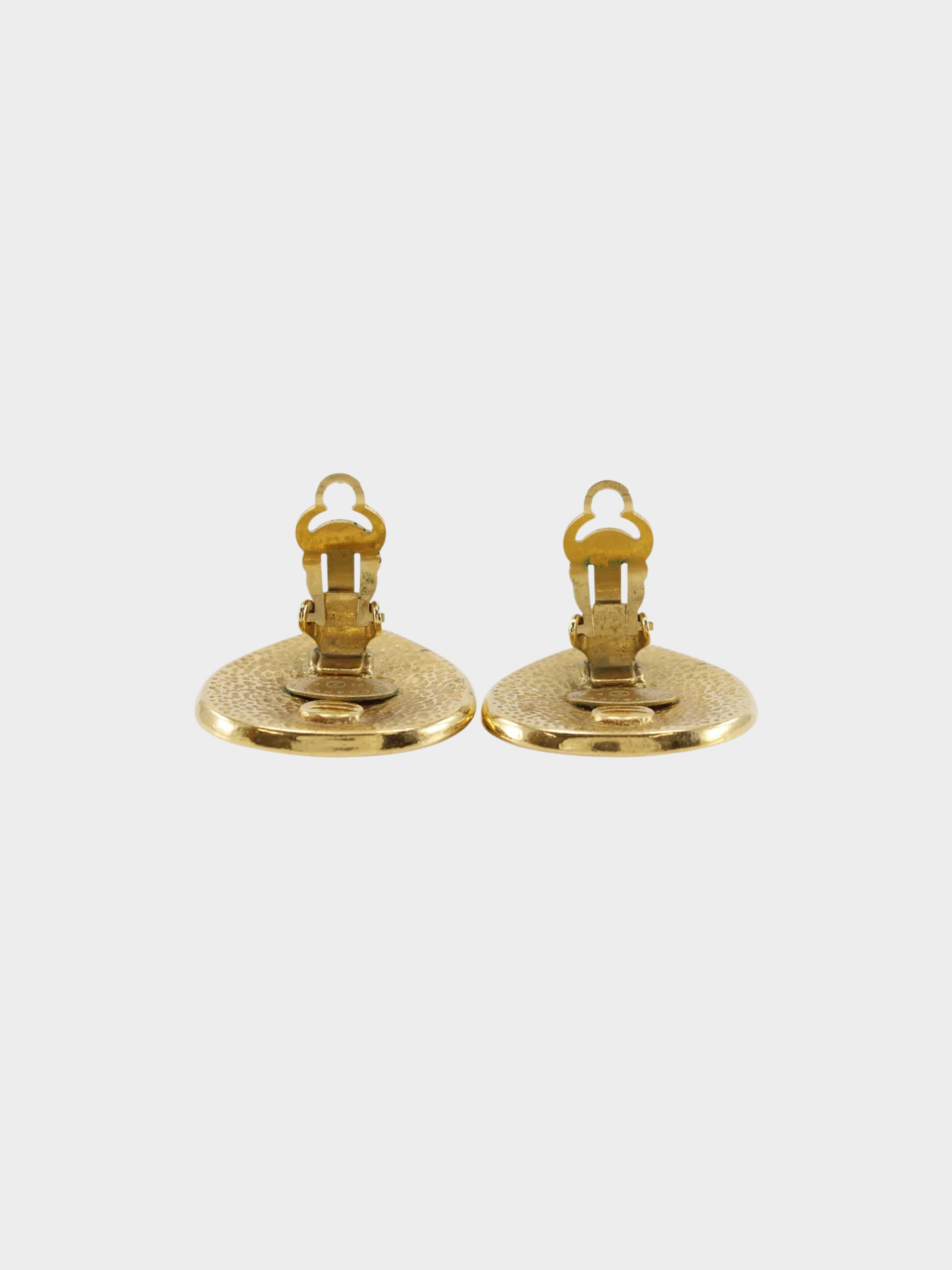 Chanel Spring 1995 Gold Plated COCO Mark Earrings