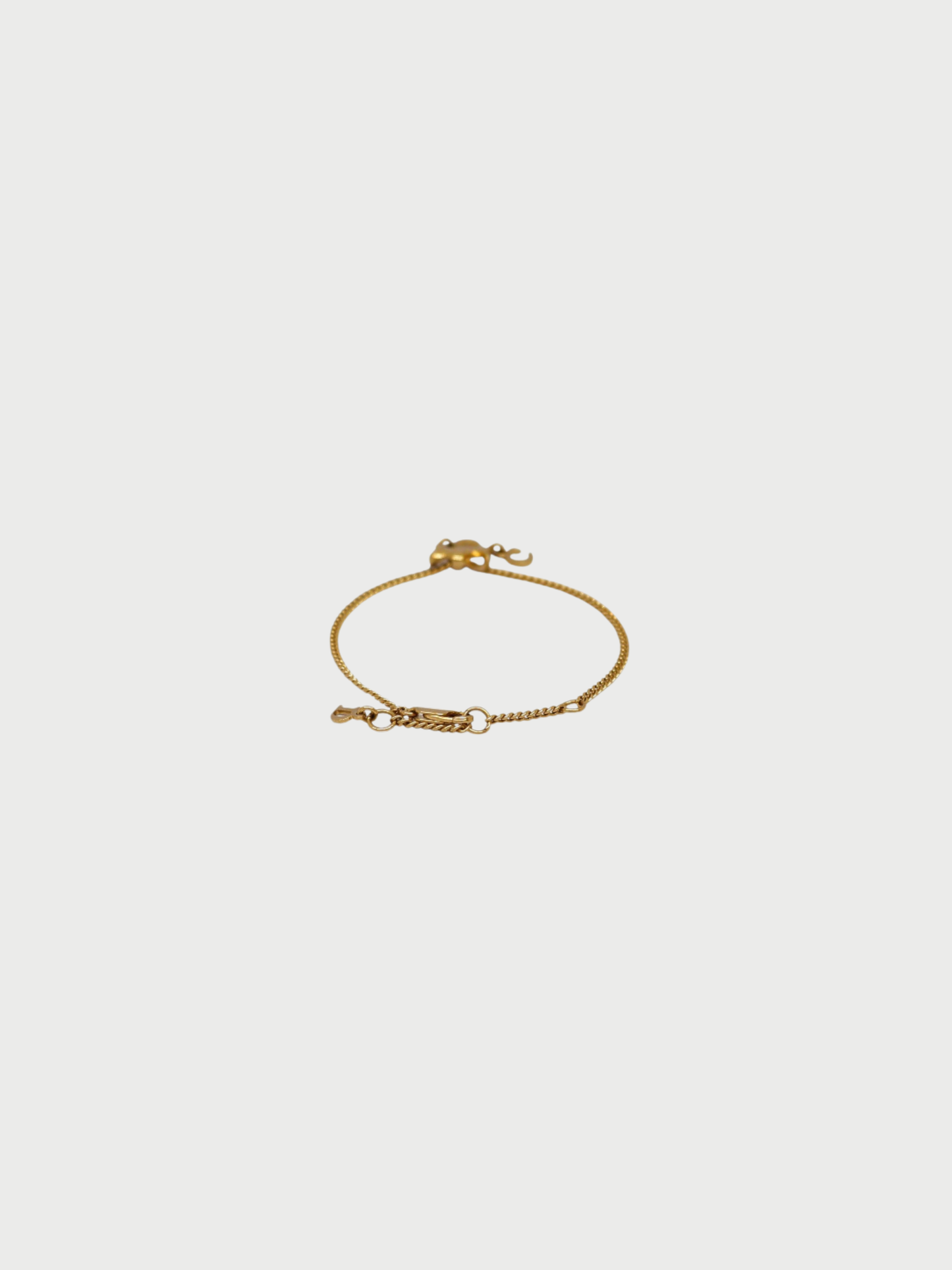 Christian Dior 2020s Gold Plated Metal CD Ribbon Bracelet