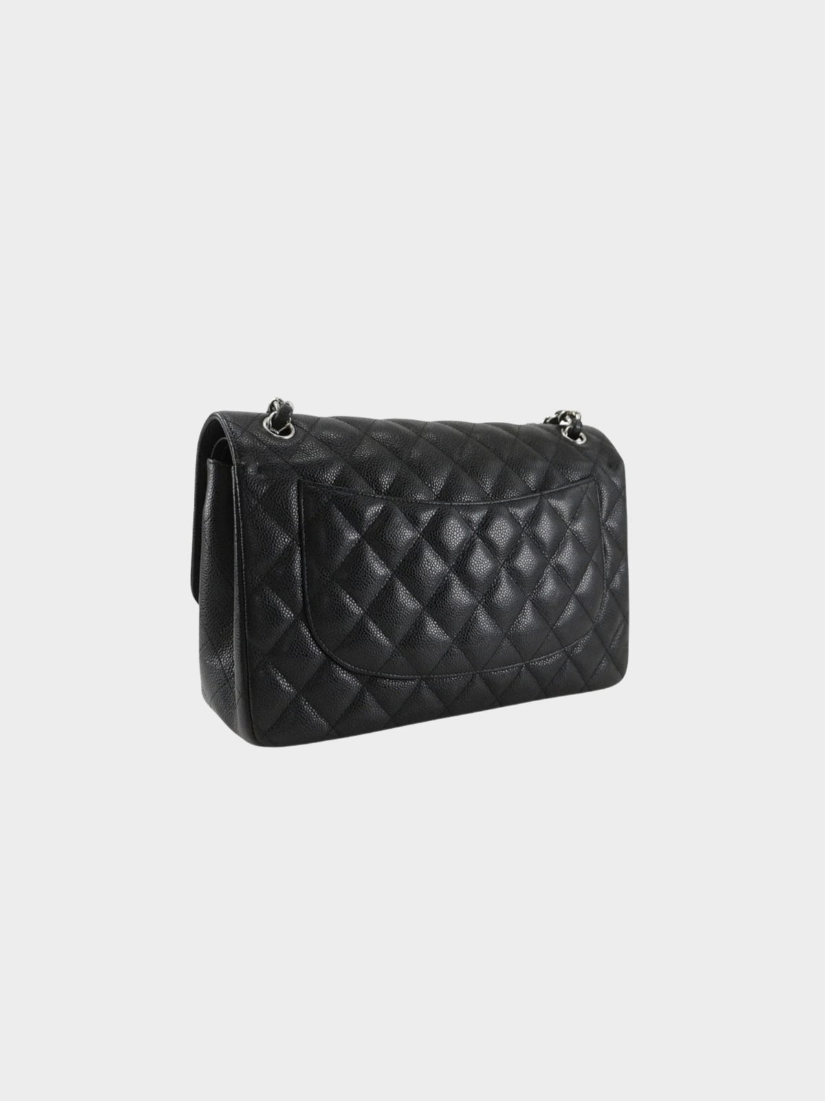 Chanel 2011 Black Caviar Leather Classic Double Flap Chain Shoulder Bag