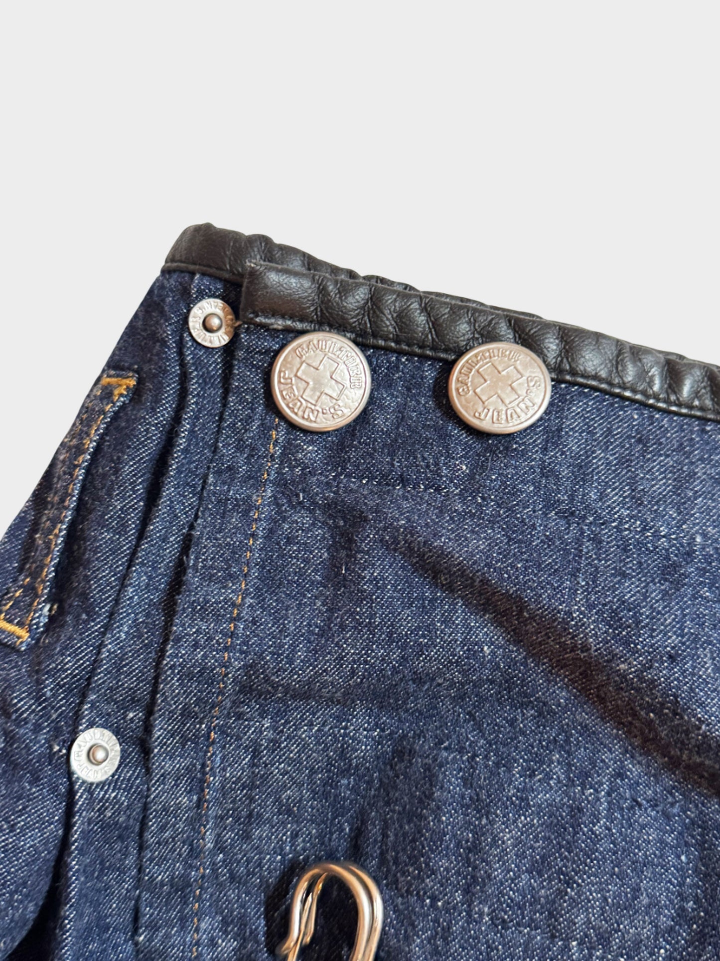Jean Paul Gaultier 1990s Denim Pleated Mini Skirt