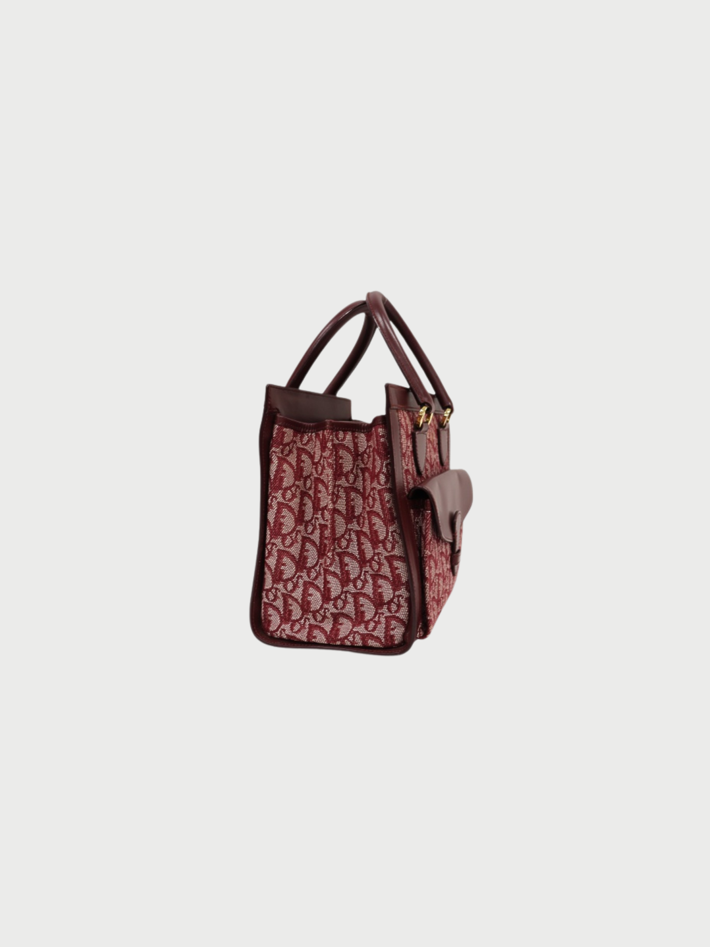 Christian Dior 2000s Bordeaux Trotter Canvas Leather Handbag