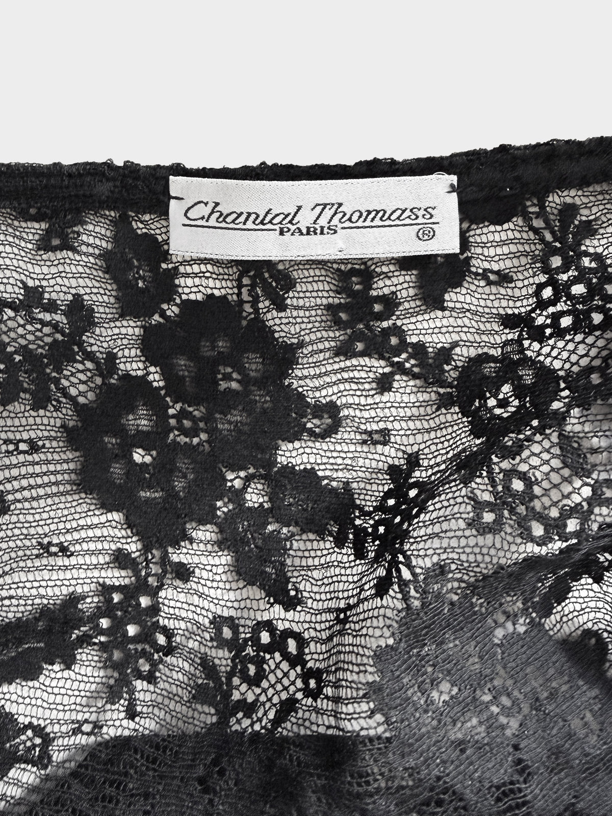 Chantal Thomass 1990s Black Floral Lace Sheer Long-sleeved Top