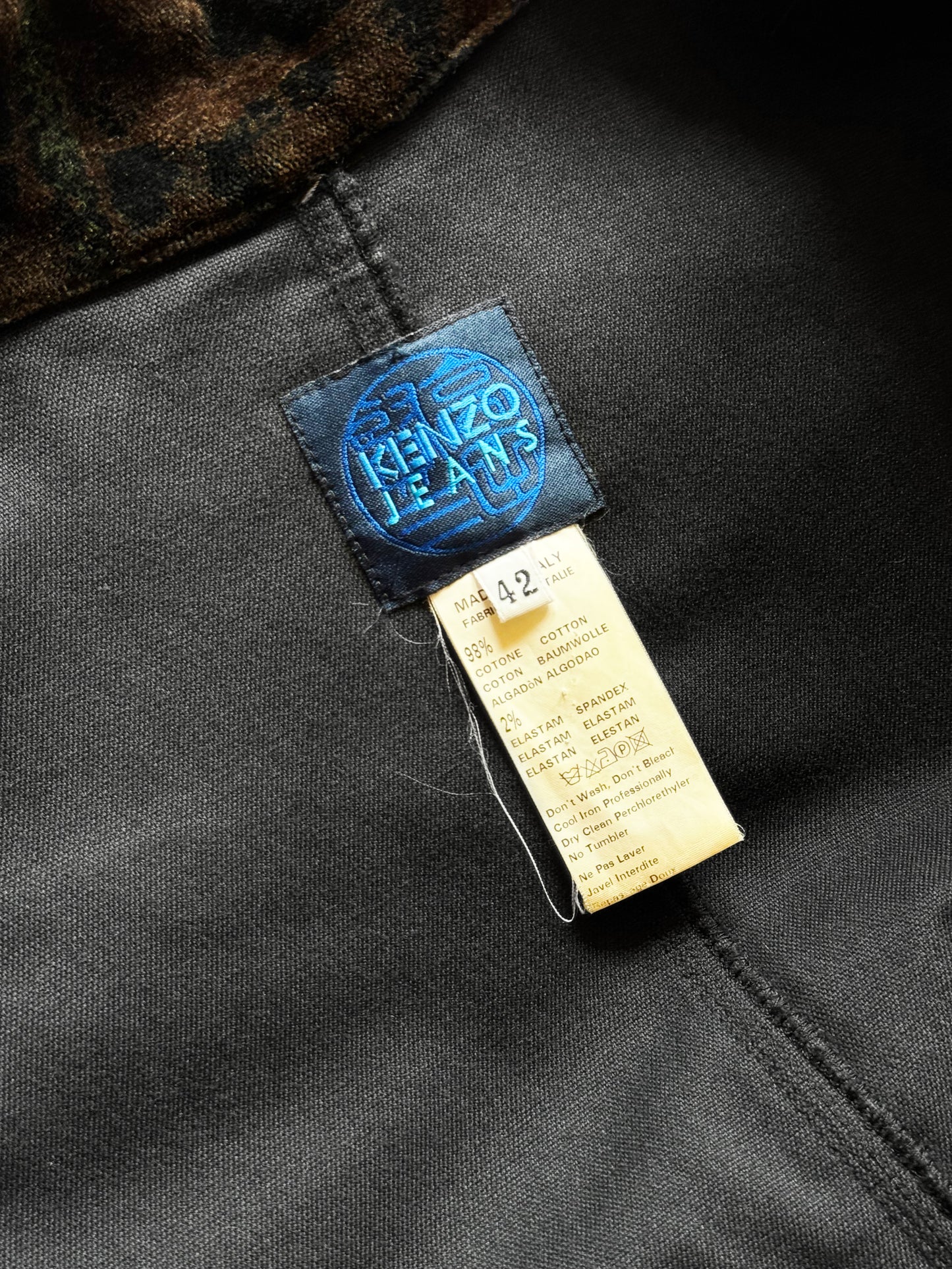 Kenzo 1990s Brown Velvet Asian Motif Button-down Jacket