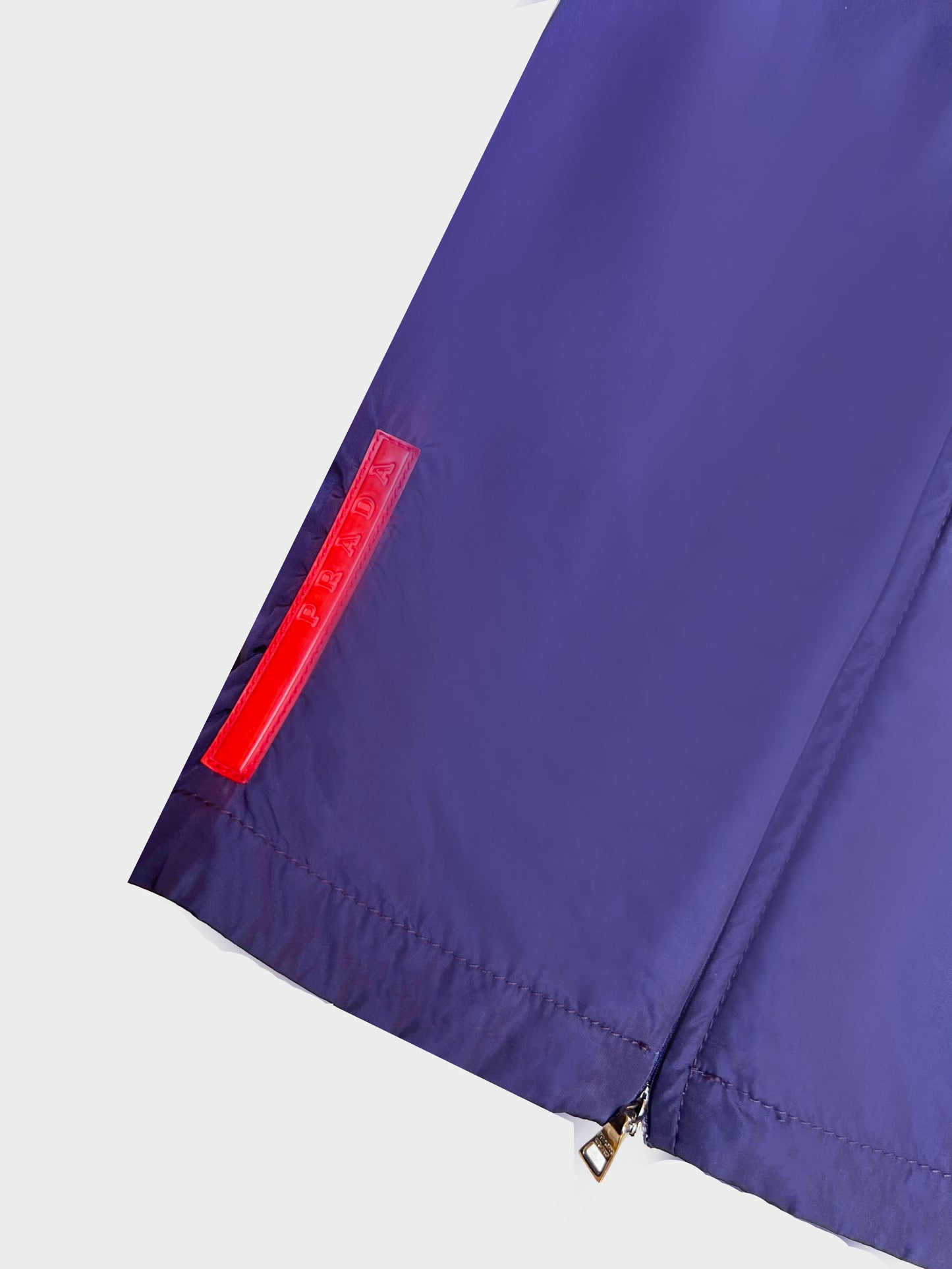 Prada 1999 Purple Nylon Zipper Skirt