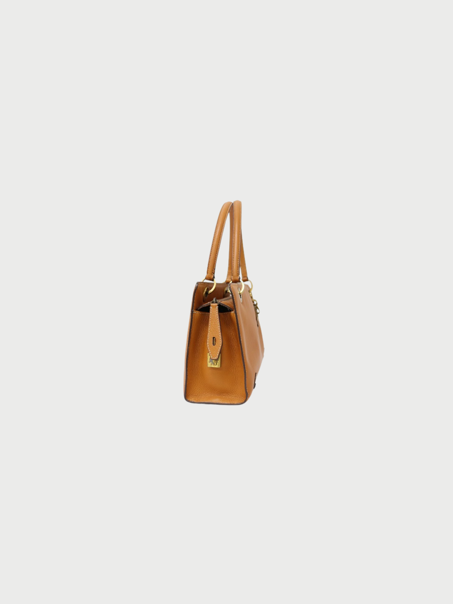 Christian Dior 2000s Camel Leather Logo Charm Handbag