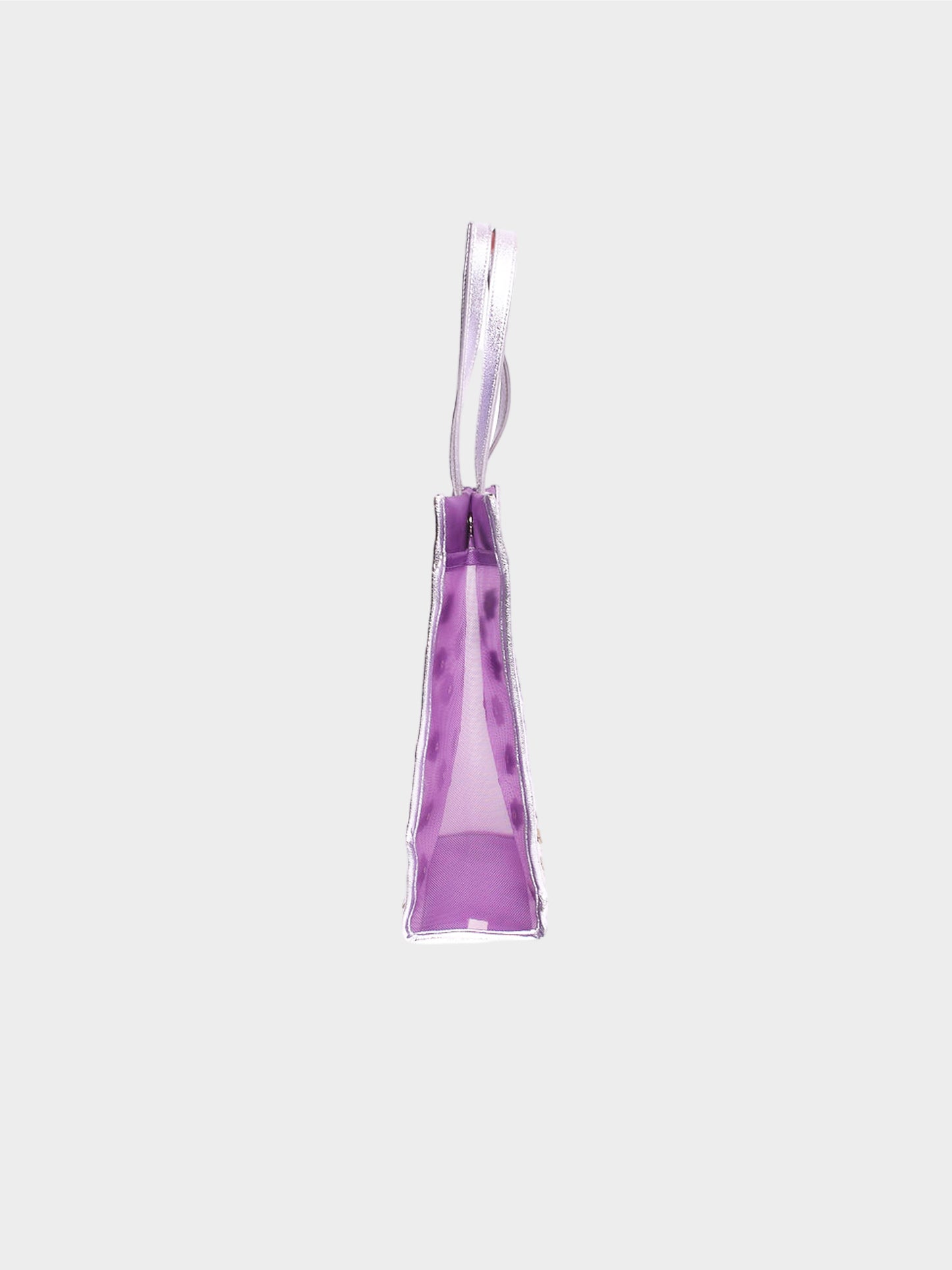 Miu Miu 1999 Metallic Lilac Floral Mesh Tote Bag