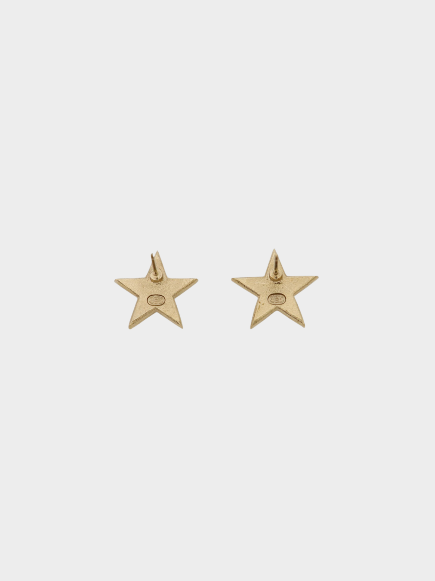 Chanel 2000s Gold Plated Metal COCO Star Ear Studs