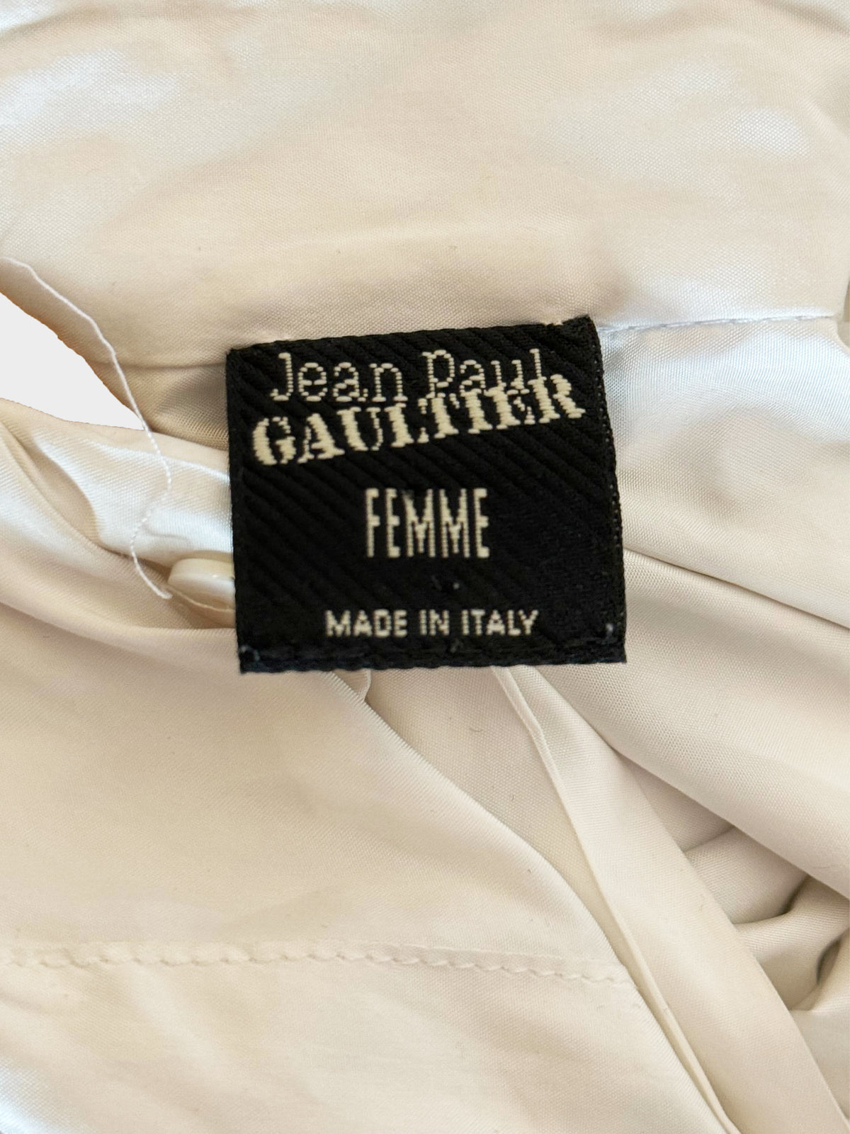 Jean Paul Gaultier SS 2004 Runway White Draped Corset Blouse