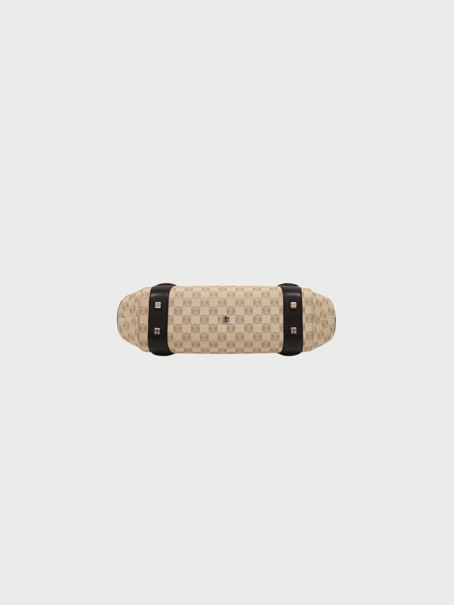 Loewe 2000s Ivory Brown Canvas Leather Senda Bag