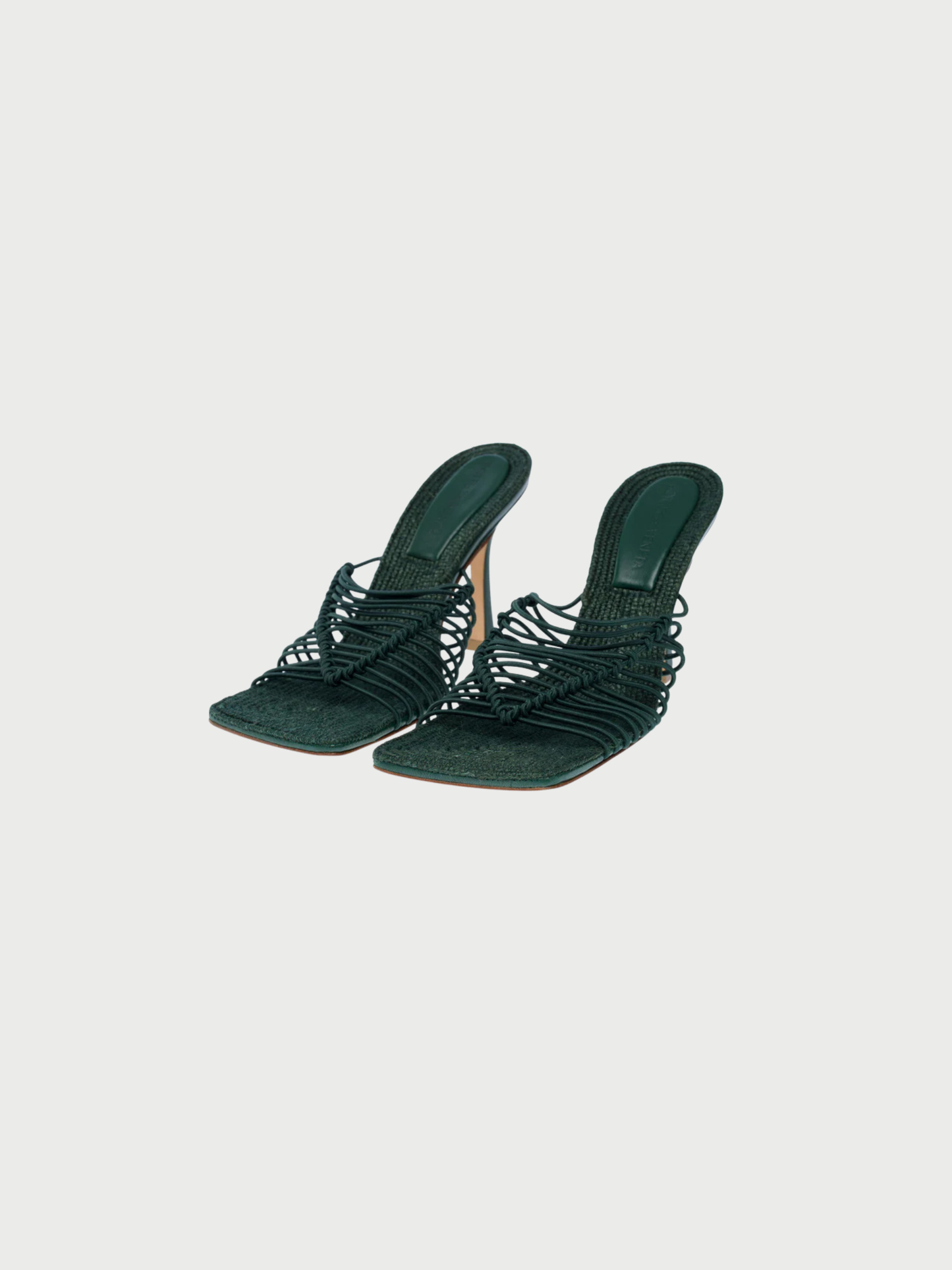 Bottega Veneta 2020s Emerald Green Leather Cindy Stretch Sandals