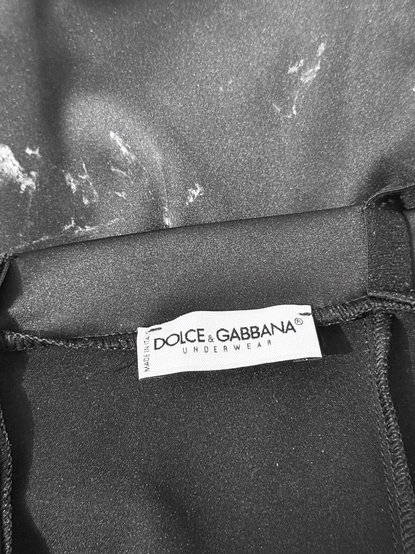 Dolce and Gabbana 2000s Black Satin Mesh-trimmed Fitted Dress