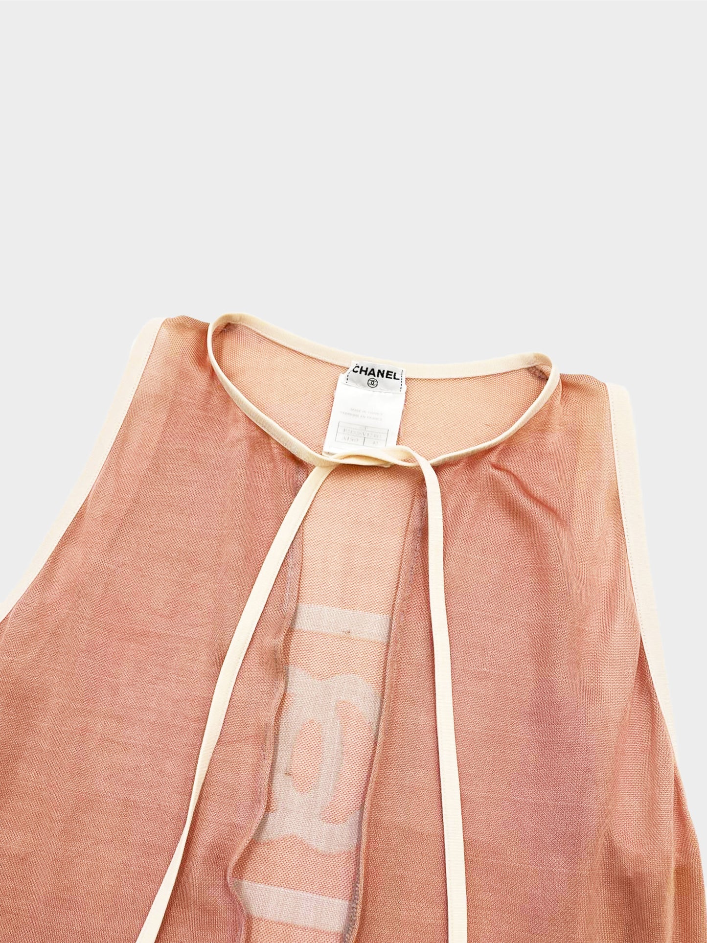 Chanel SS 2003 Sports CC Logo Mesh Tunic TankTop