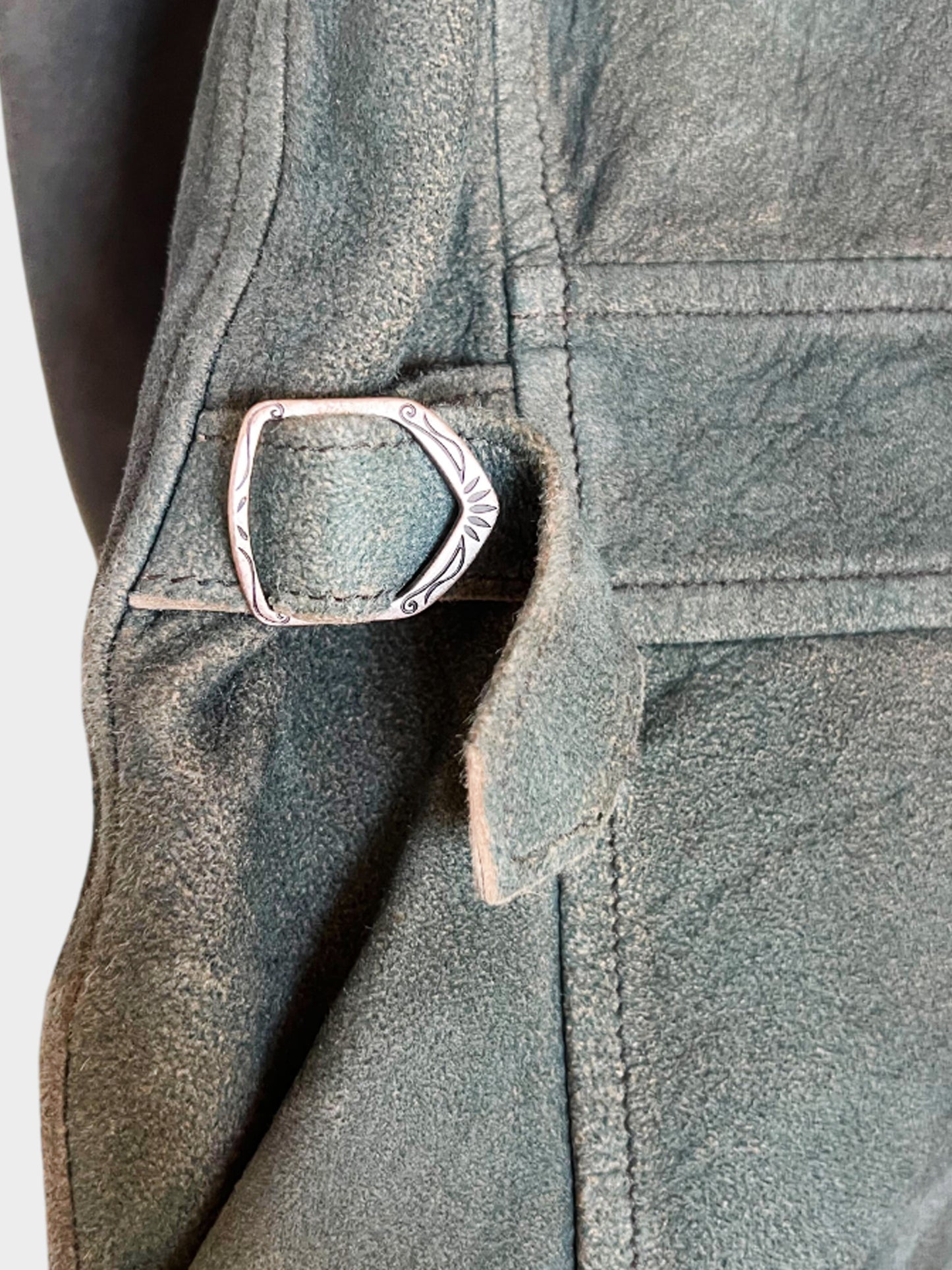 Ralph Lauren 1990s Blue Suede Zip-up Jacket