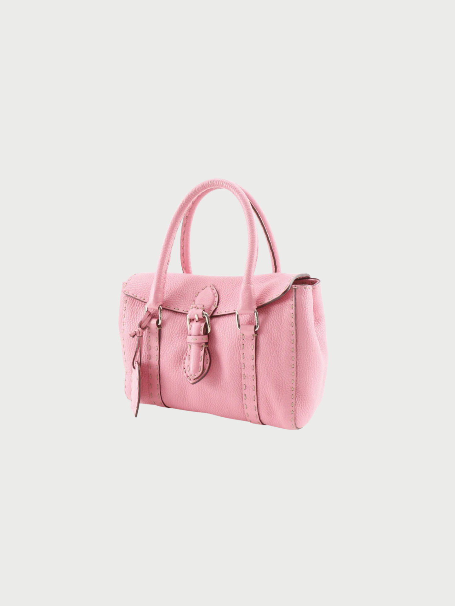 Fendi 2000s Pink Calf Leather Selleria Mini Linda Handbag