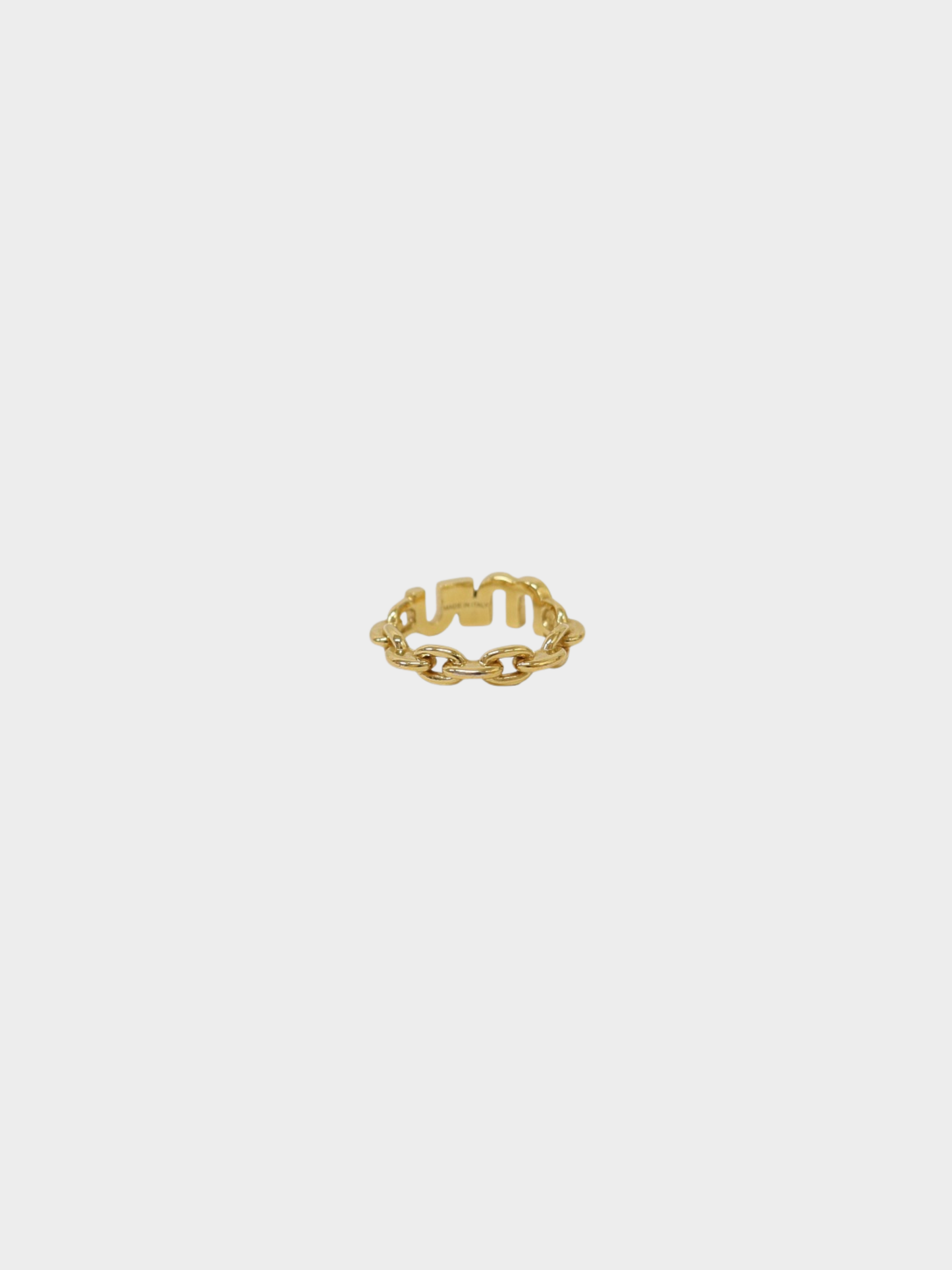 Miu Miu 2020s Gold Plated Metal Logo Ring