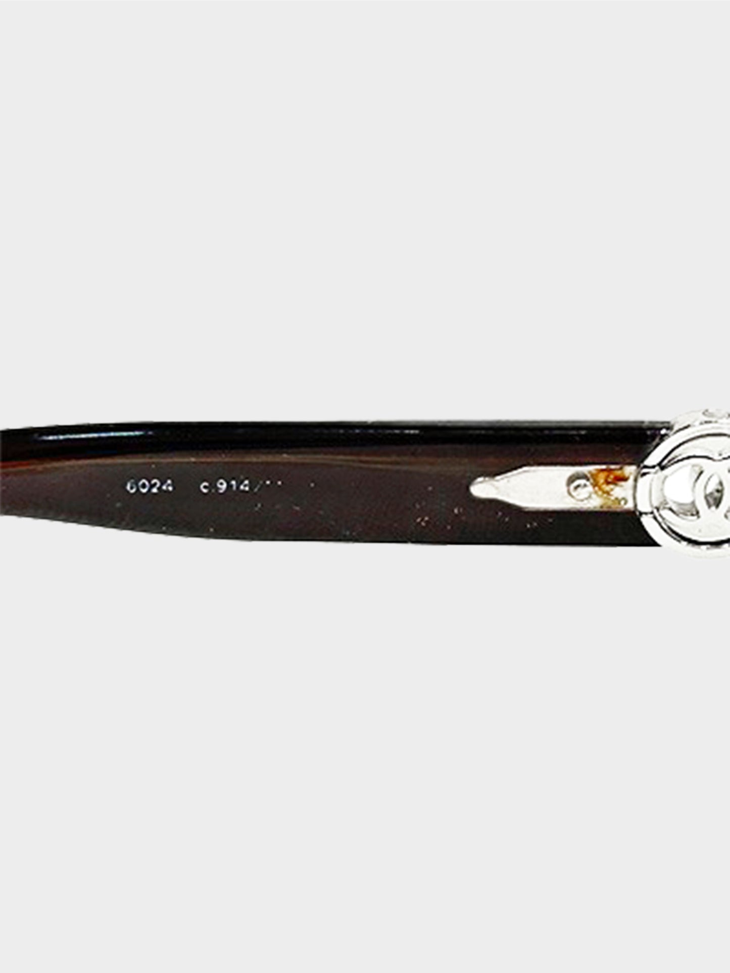 Chanel 2000s Burgundy CC Narrow Sunglasses