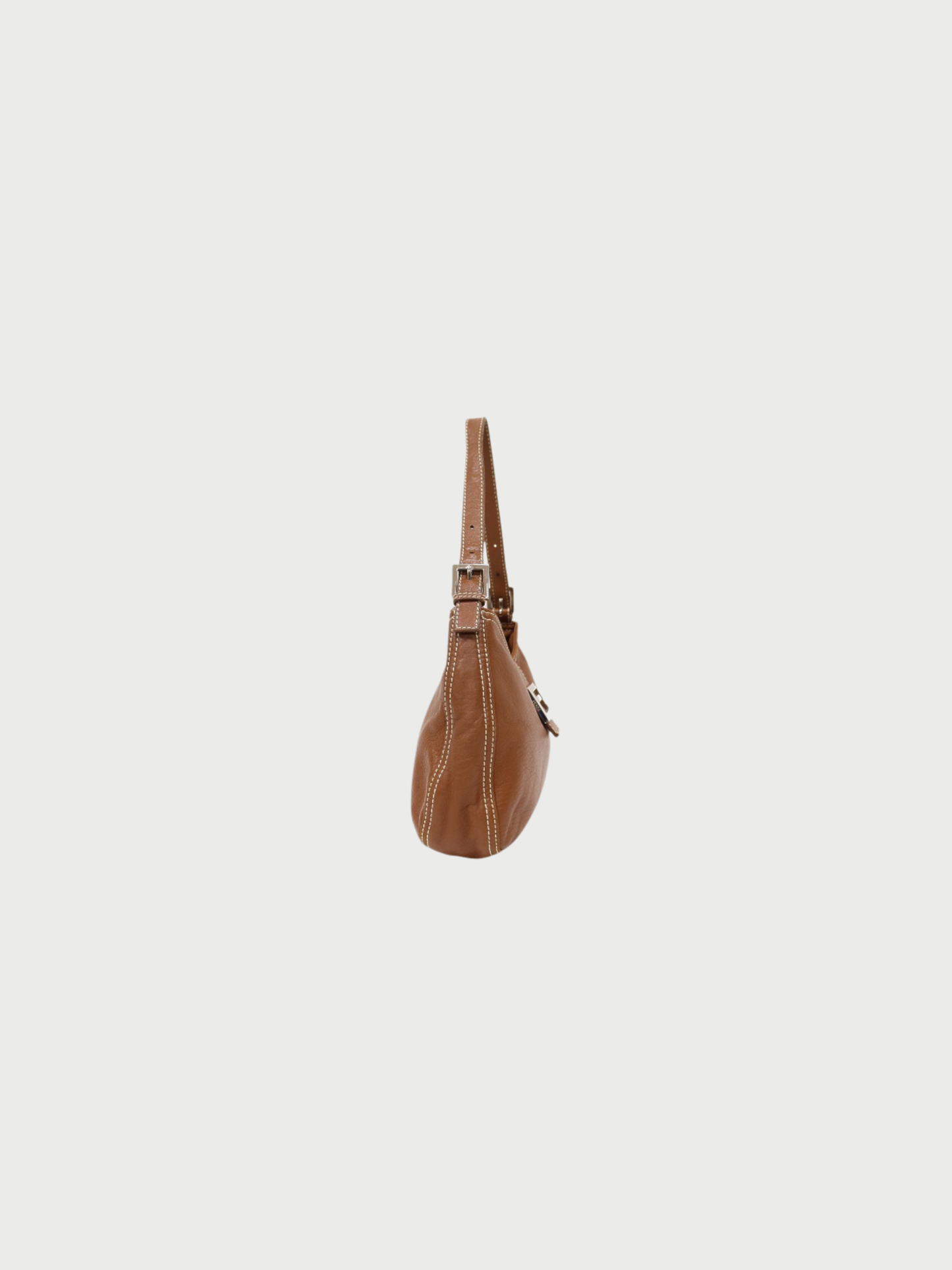 Fendi 2000s Brown Leather Mamma Baguette Bag