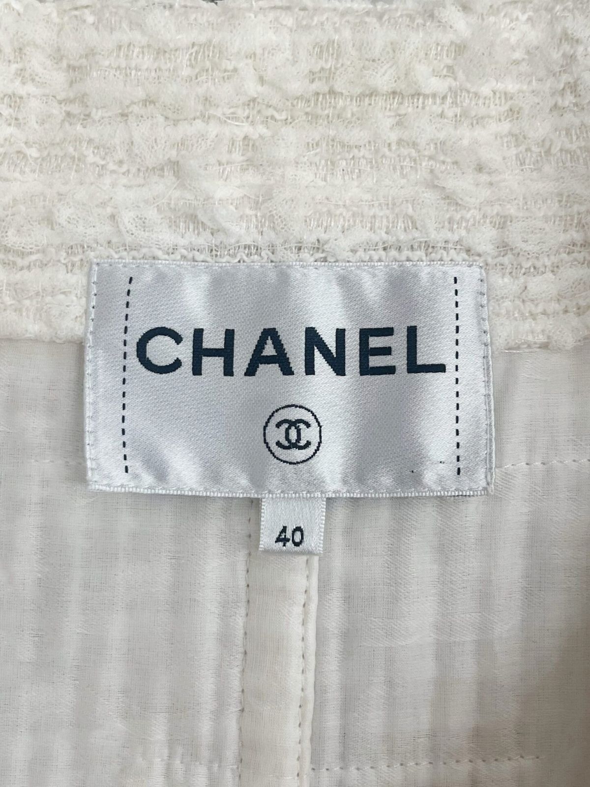 Chanel 2017 Ivory Tweed Lion Head Button Jacket
